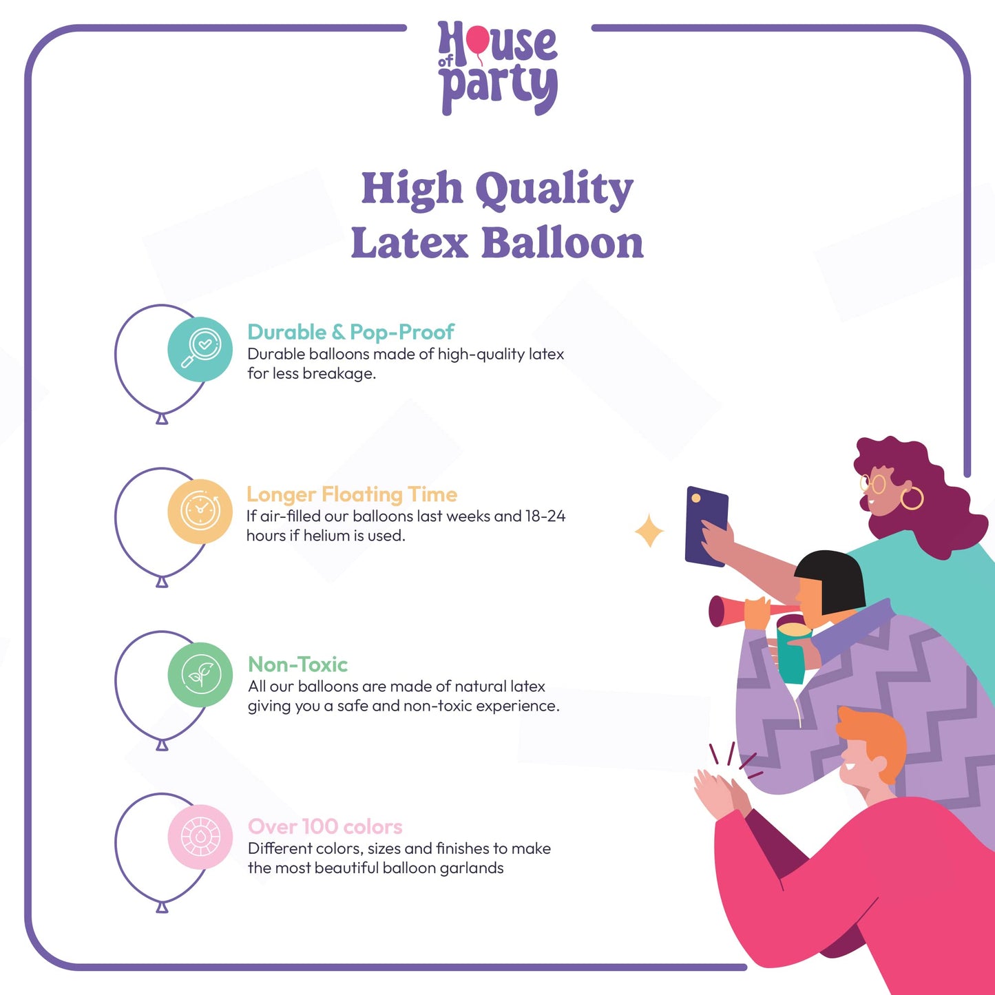 HOUSE OF PARTY Purple Balloons Garland Kit | Light Purple Balloon Arch Kit With Purple Metallic Balloons for Easter Party Decorations, Graduation Party, Birthday, Wedding, Halloween Decorations