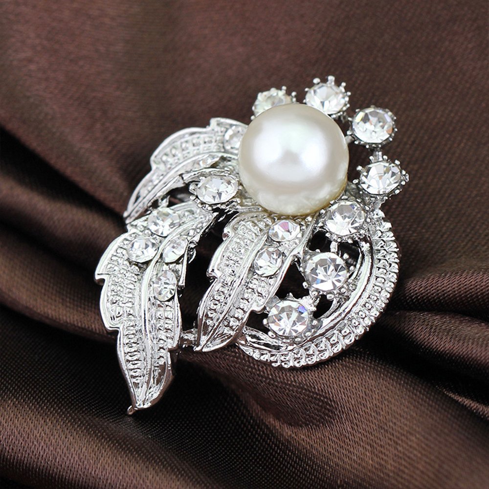 Ezing Lot 24pc Shining Rhinestone Crystal Brooches Pins DIY Wedding Bouquet Kit (A)