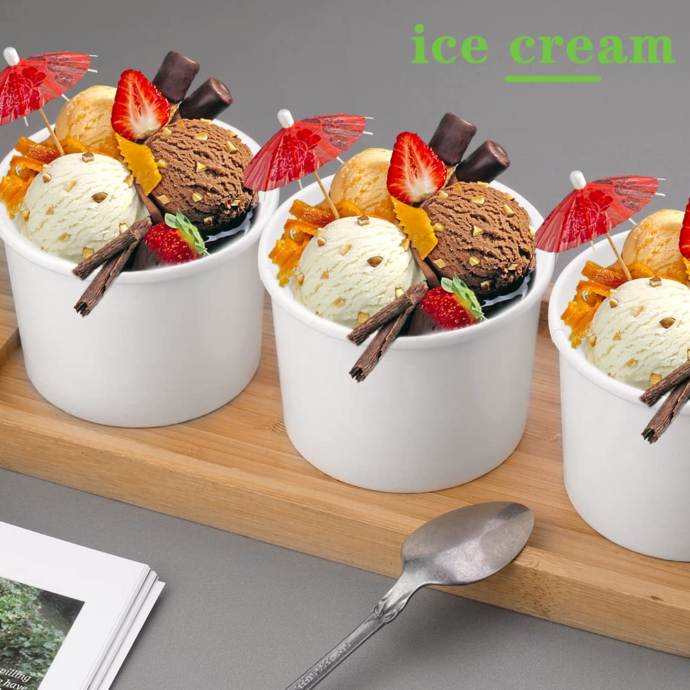 12 oz 50 Pack Paper Soup Containers with Lids, Disposable Food Cups, Soup Cups Paper Ice Cream Cup, Dessert Cup, Yogurt Ice Cream Containers. Great For Restaurants, Take Outs, or To-Go Lunch