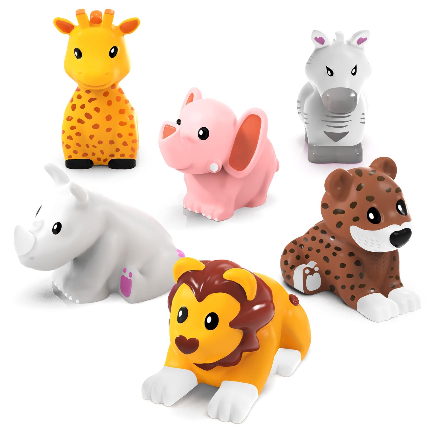 Tub Works® Savanna™ Mold Free Bath Toys, 6 Pack | Sealed, No Hole Bath Toys Design Keeps Moisture Out | Soft, Squeezable & Float on Water | Easy-Grip Baby & Toddler Bathtub Toys | Great Baby Pool Toys
