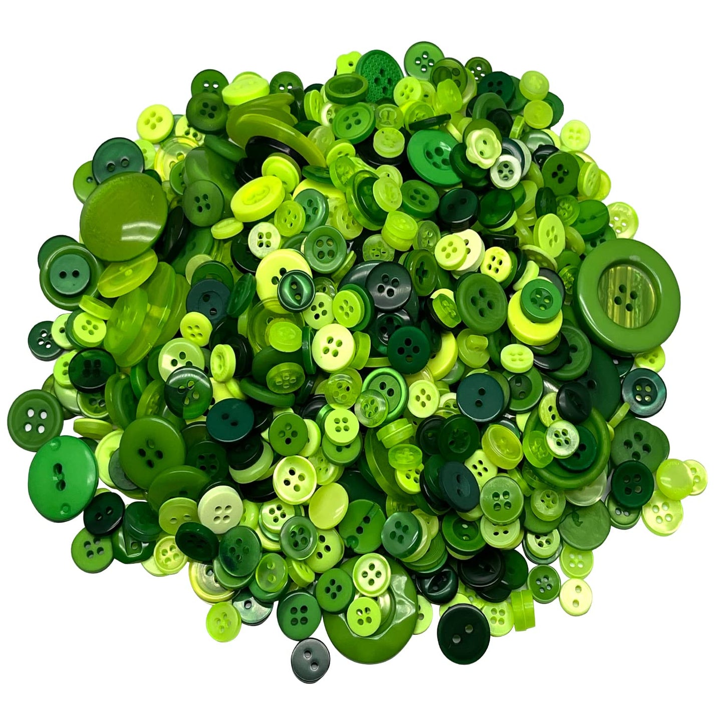 Resin Buttons Assorted Sizes Craft Buttons About 660 Pcs for Sewing DIY Crafts, Children's Manual Button Painting, Green