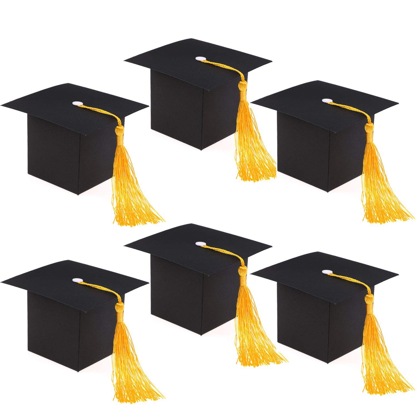 Konsait Graduation Decorations - 30PCS Grad Cap Box DIY Candy Boxes for Grad Party Favors