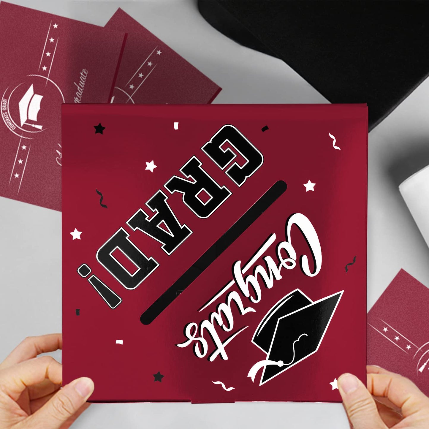 Gatherfun Graduation Party Favors Gift Decor Card Box Supplies Maroon