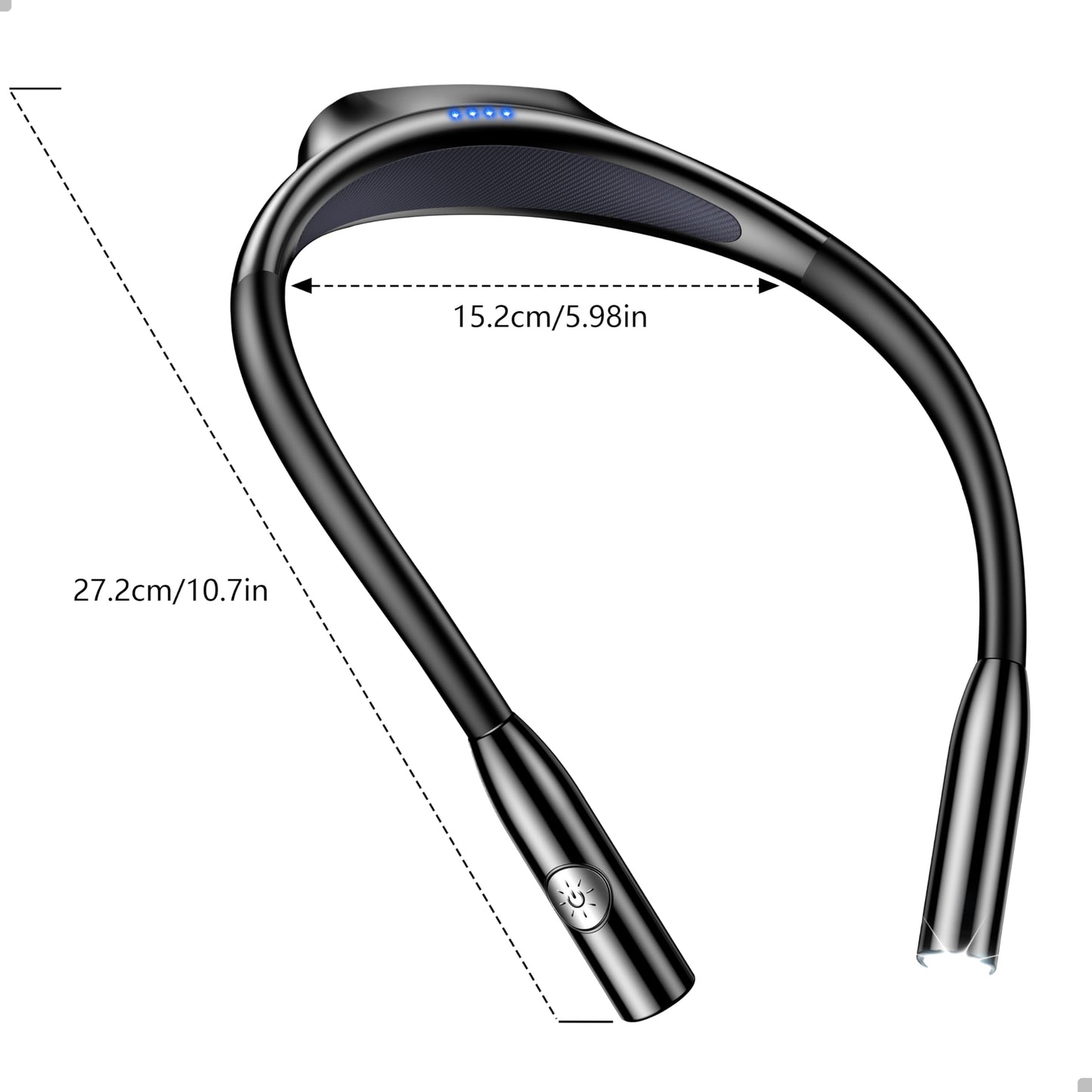 Gritin LED Neck Reading Light,Book Light for Reading in Bed-Eye Caring 3 Colors, Dimmable Brightness, Bendable Arms, 80+Hrs Runtime, Neck Round Design, Comfortable &Lightweight for Crafting, Knitting