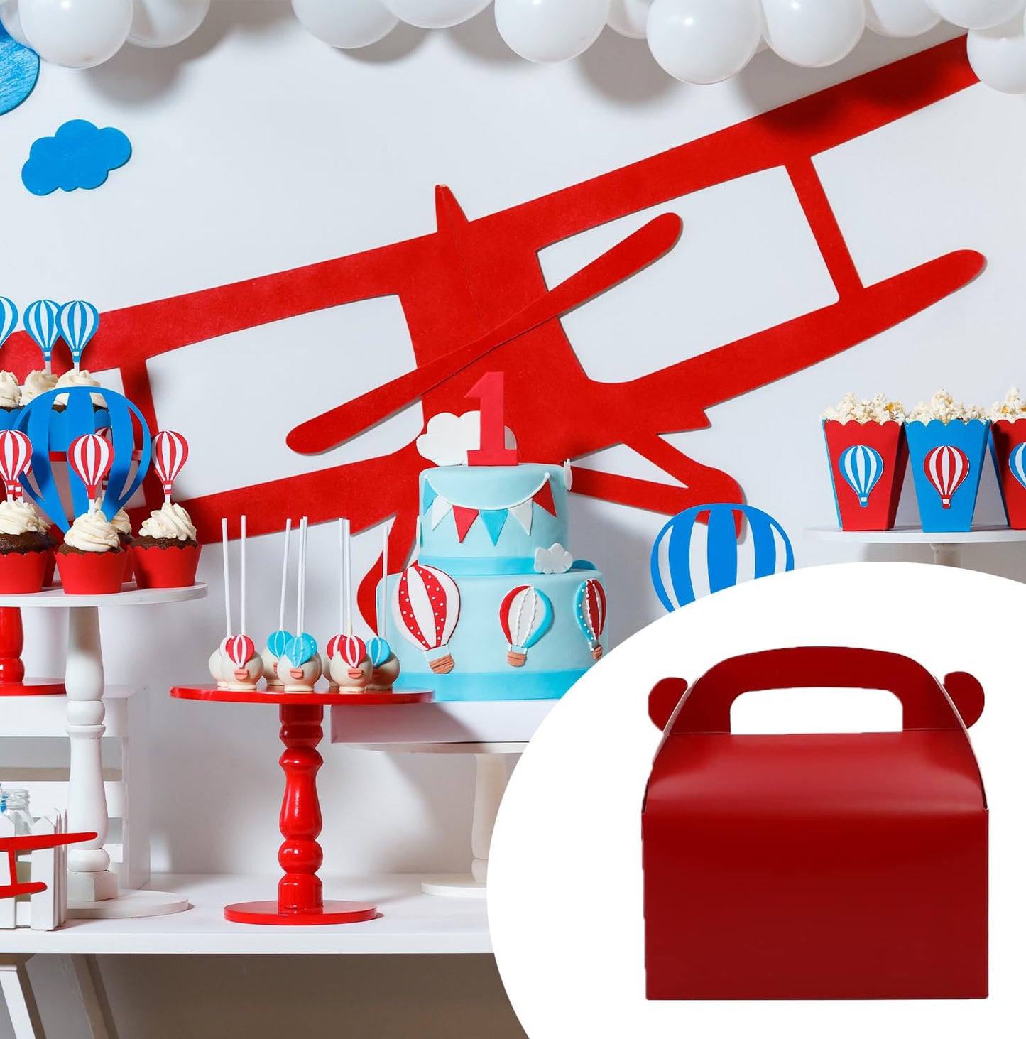 Oletx 30Pcs Dark Red Party Favor Gift Box, Gable Box,Cardboard Treat Box, Goodie Candy Box. Perfect for Birthday Babyshower or Any Fun Red Theme Party