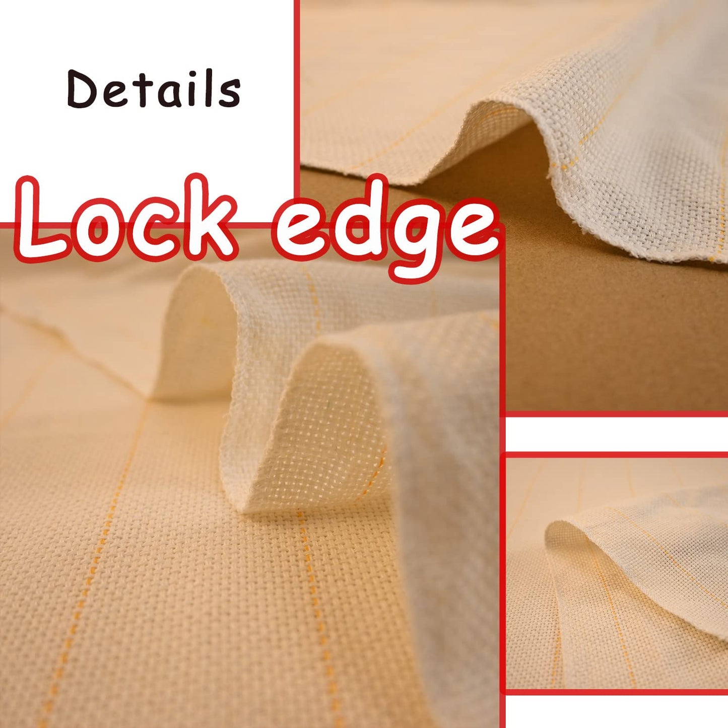 83" x 39" Upgraded Overlocking Tufting Cloth with Marked Lines,Large Monk's Cloth for Tufting Gun & Rug Tufting Fabric/Primary Tufting Cloth/Monk Cloth for Rug Tufting/Carpet Tufting Cloth