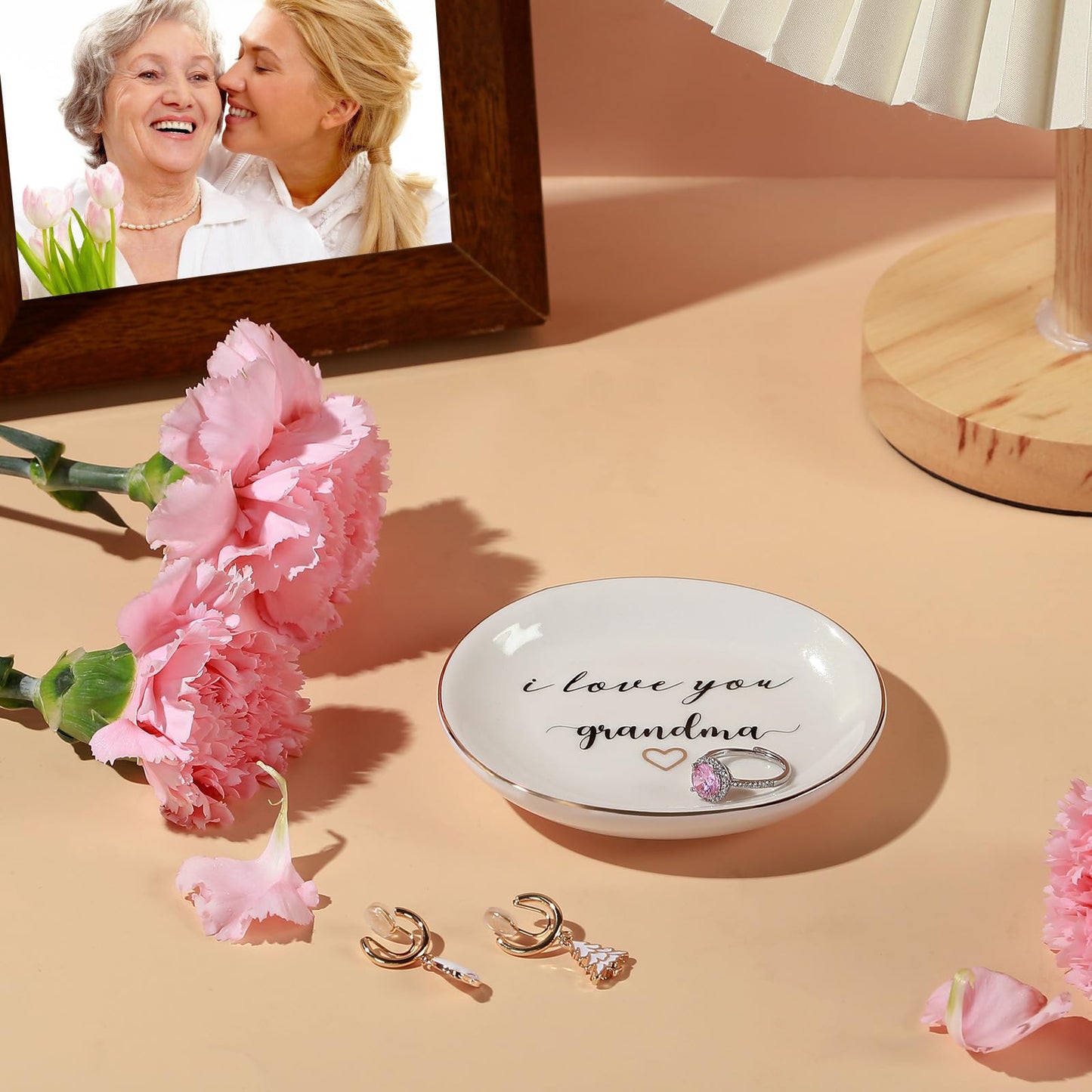 PUDDING CABIN Gifts for Grandma Mothers Day Gifts, Ring Dish - I love you, grandma - Birthday Christmas Thanksgiving Gift for Grandmother, Godmother, Gigi, Mimi, Nana Gift