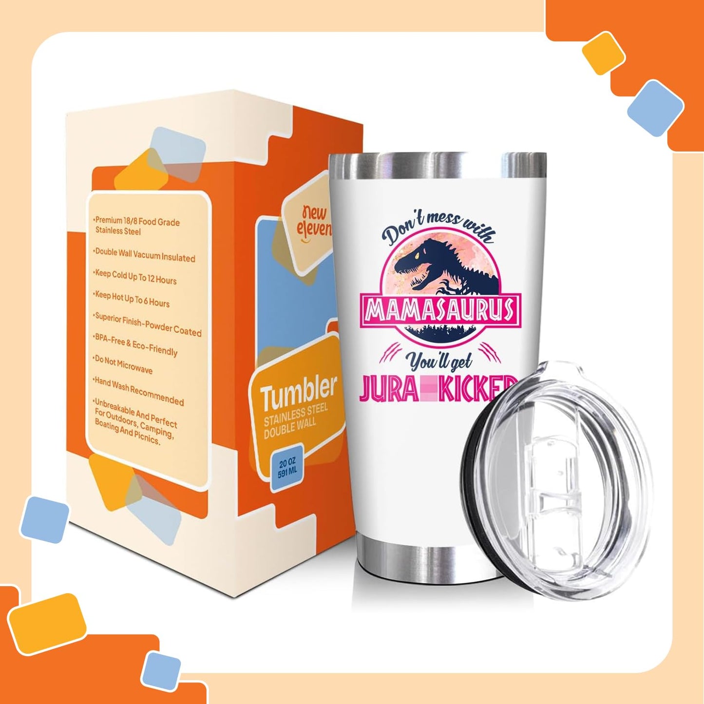 NewEleven Gifts for Mom – Birthday Gifts for Mom from Daughter, Son, Kids, Husband – Unique Wife Gift – Present Ideas for Mother, Mother-in-Law, New Mama – 20 Oz Tumbler