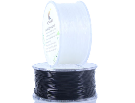 KONMAY 2 Rolls 0.8mm Round Stretchy Bracelet Strings with Organizing Case, 130 Yards Black and White Crystal Elastic Thread Cord for Jewelry Bracelets Making and Beading