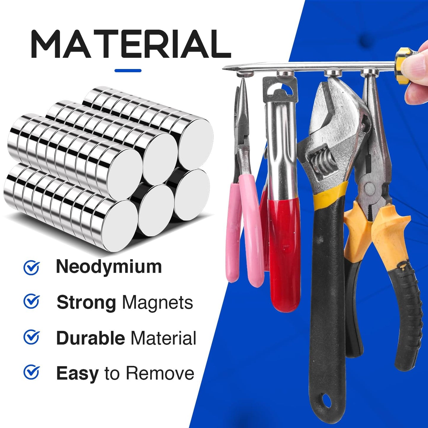 VSKIZ Refrigerator Magnets, 120 Pcs Rare Earth Magnets, Neodymium Fridge Magnet Whiteboard Magnets for Crafts, DIY, Office, Dry Erase Board