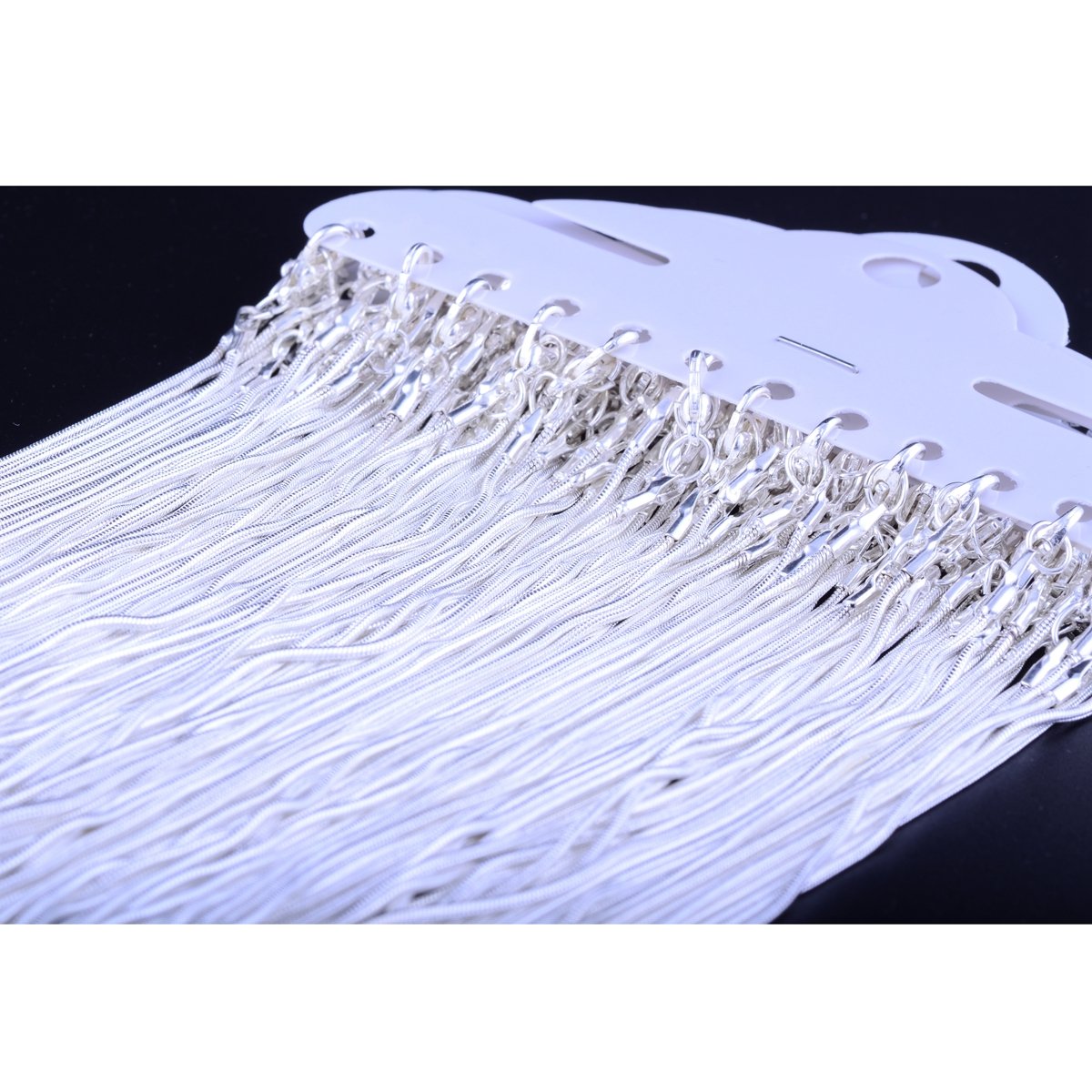 Snake Chain Necklace White Brightening 24pcs 925 Silver Plated 1.2mm DIY Shining Link with Lobster Clasps for Jewelry Making (20 inch, Shining White Brightening)