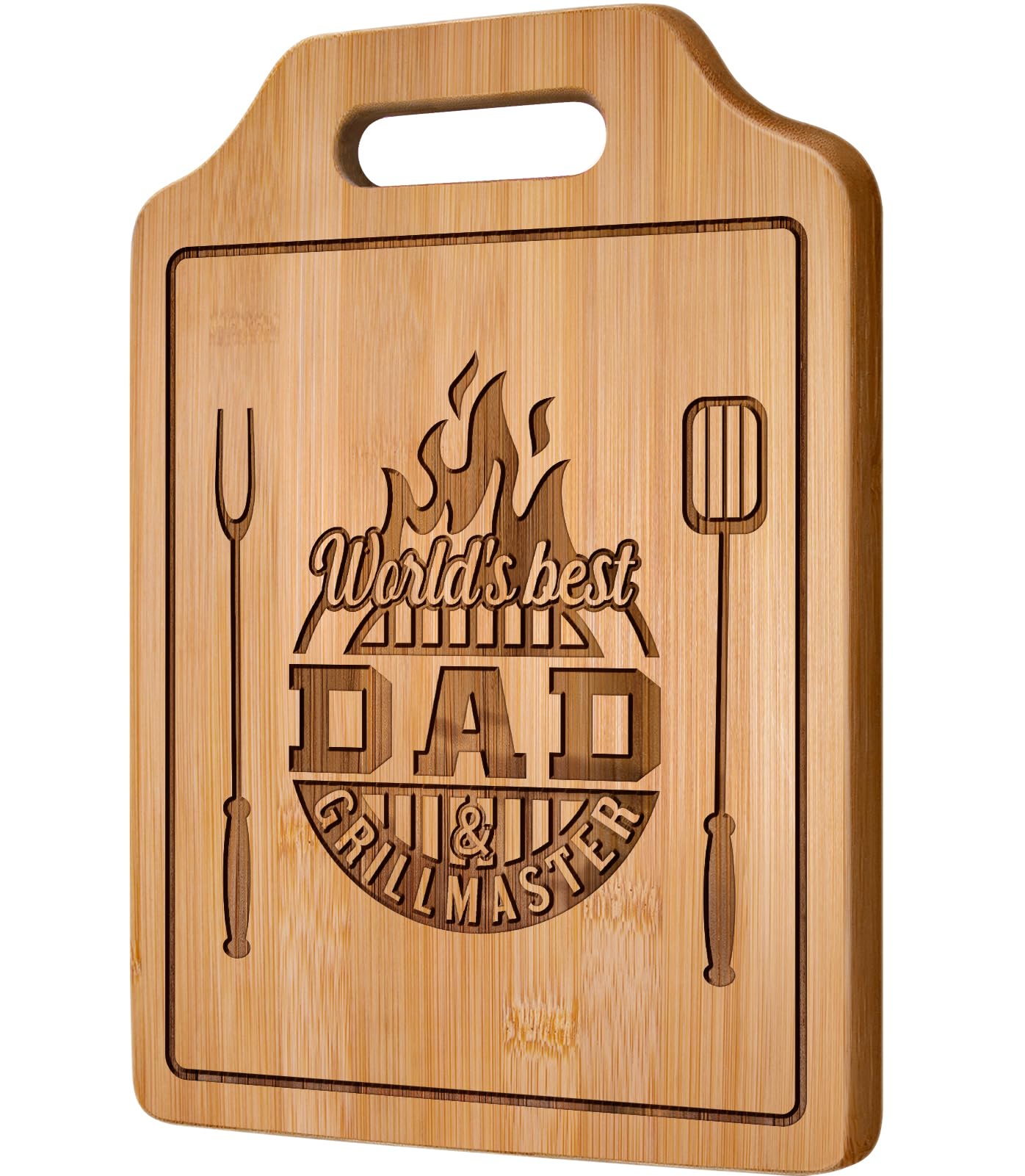 AceThrills Fathers Day Gift for Dad Gifts from Husband Daughter Son, Dad Birthday Gift from Daughter Who Wants Nothing - Engraved Bamboo Cutting Board 12.3"L x 8.7"W x 0.4"Th