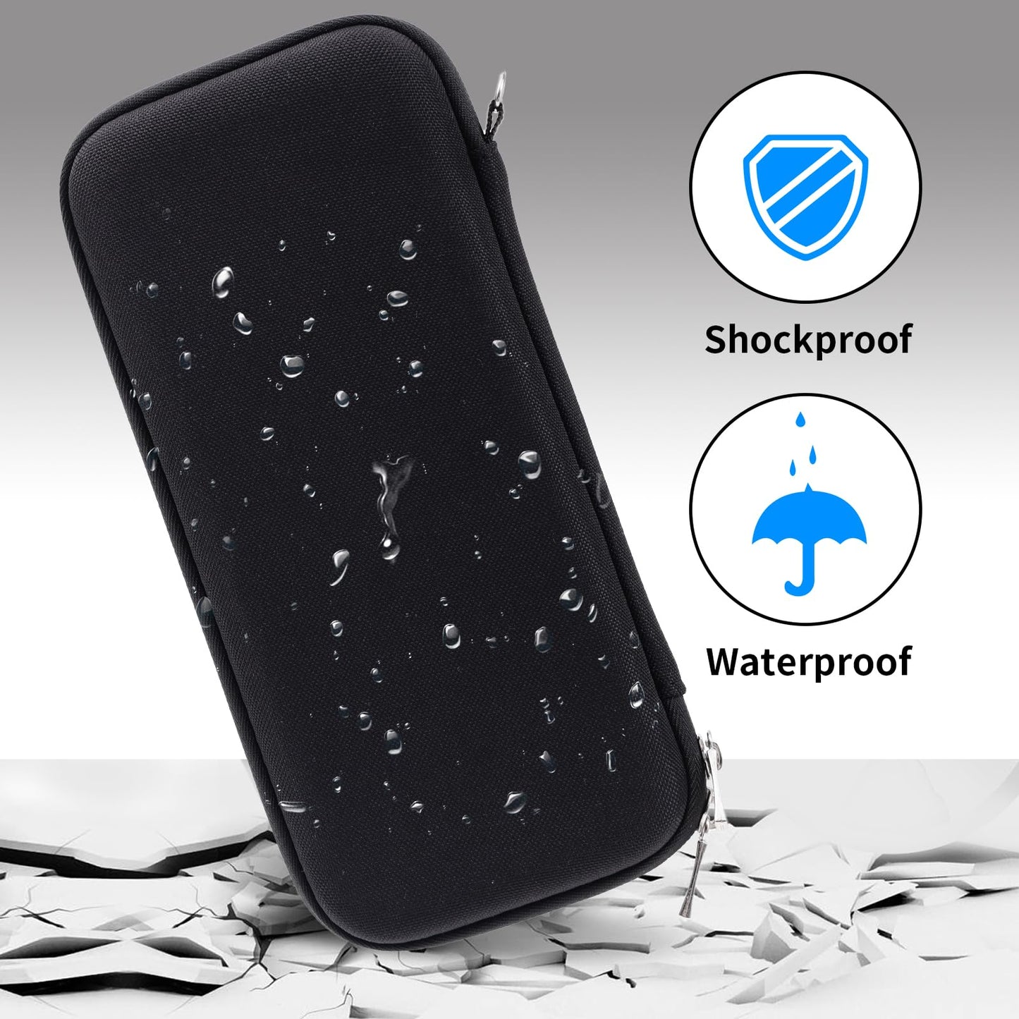 iDream365 Upgraded Hard Pencil Case Box for Adluts,Durable Pen Carrying Case with Zipper-Black