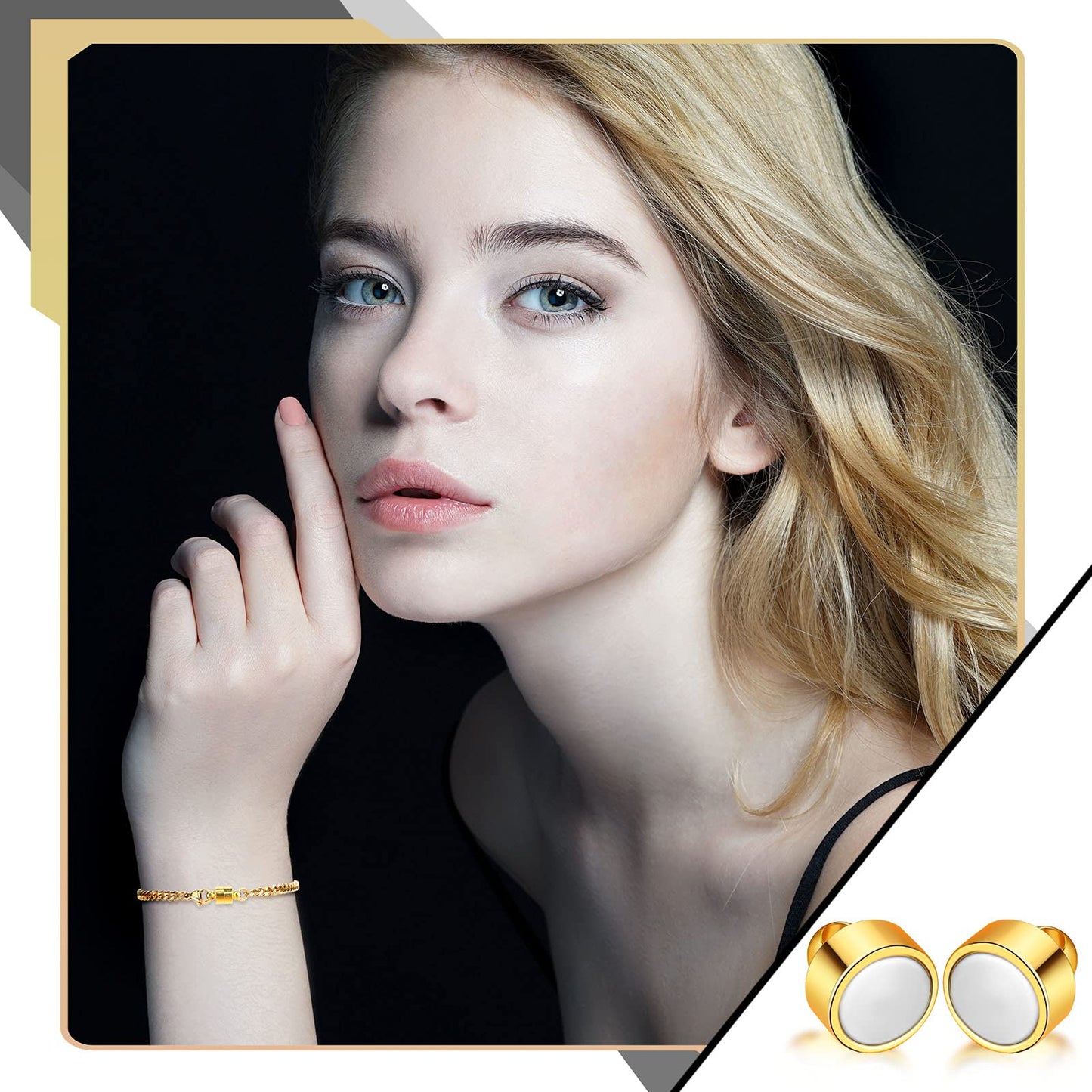 24 Pairs Magnetic Necklace Bracelet Clasps Magnet Converter Jewelry Extenders Locking Clasps for Bracelet Necklace Making(Gold, Silver)
