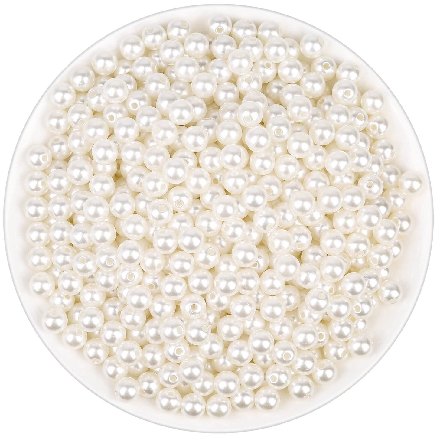 Anezus Ivory Faux Fake Pearls, 8 MM Sew on Pearl Beads with Holes for Jewelry Making, Bracelets, Necklaces, Hairs, Crafts, Decoration and Vase Filler, 800pcs