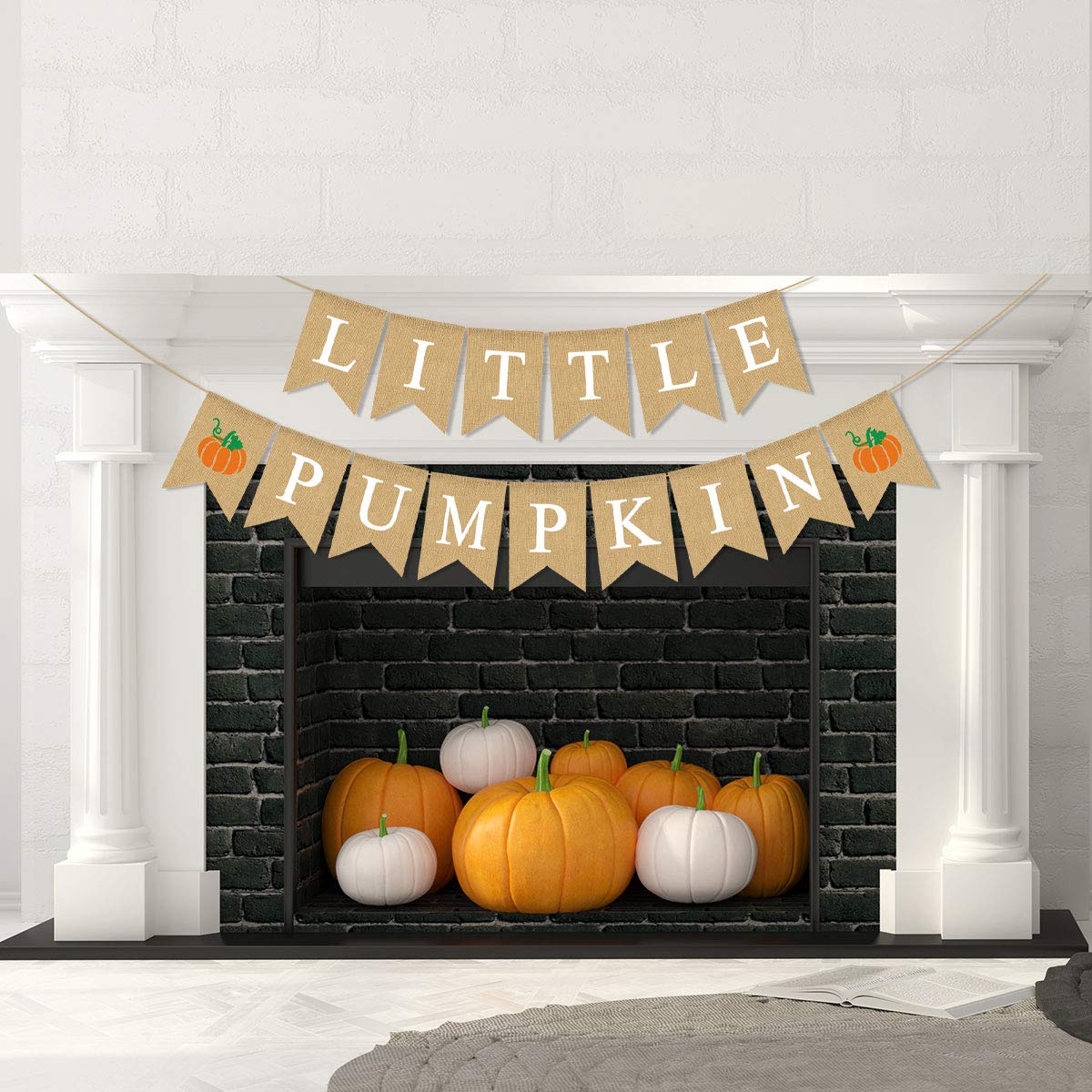 Jute Burlap Little Pumpkin Banner Fall Baby Shower Gender Reveal Birthday Party Garland Decoration