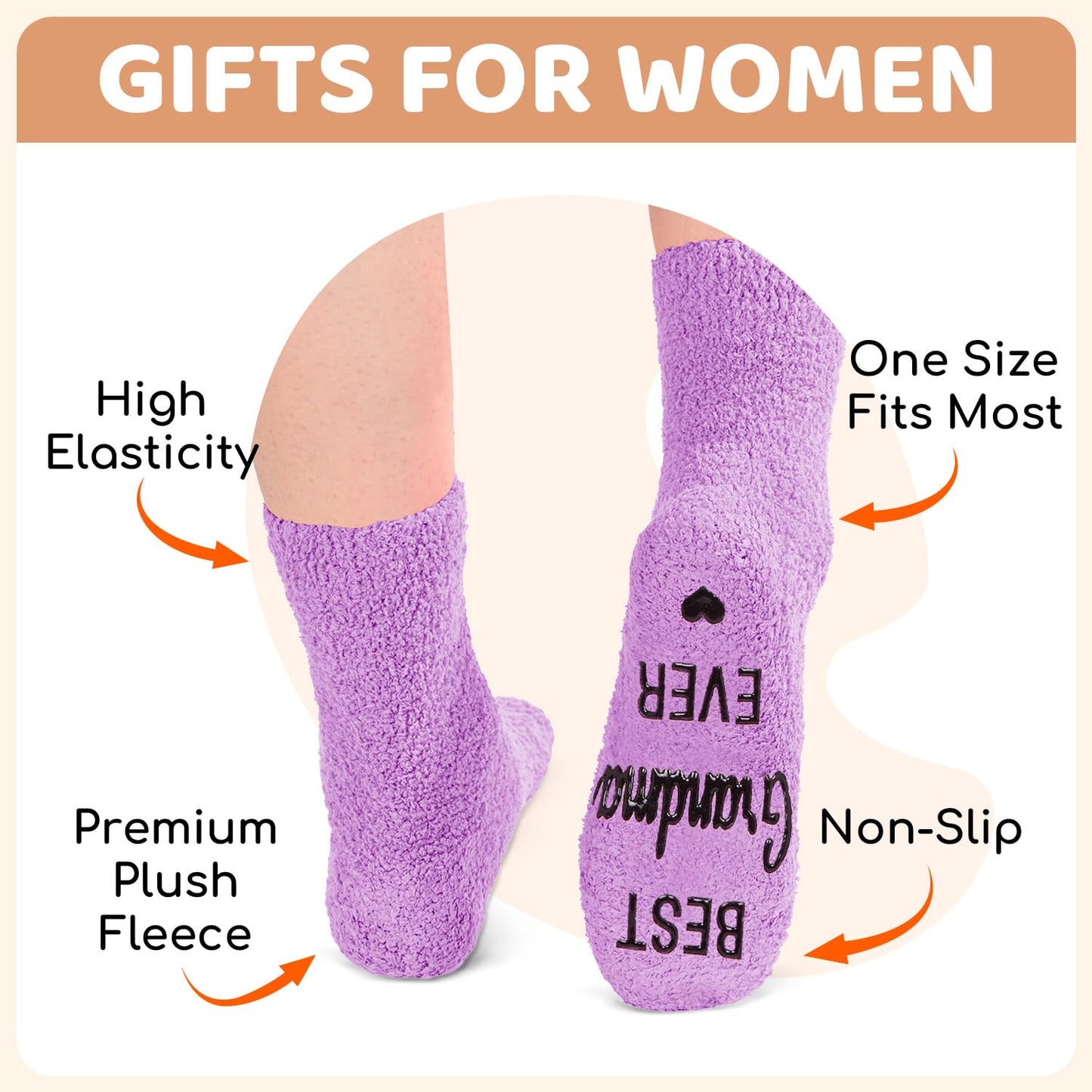 HAPPYPOP Mothers Day Gifts for Grandma - Nana Socks from Grandkids Grandchildren, Birthday Socks for Grandmother