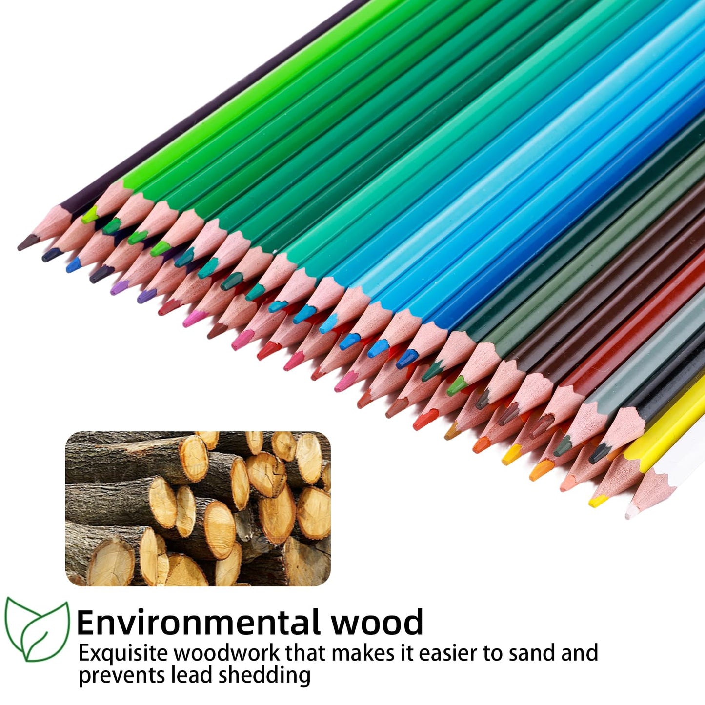 48 Colored Pencils, Easy Sharpening Colored Pencil Set for Drawing Blending Shading, Gift for Art Beginners