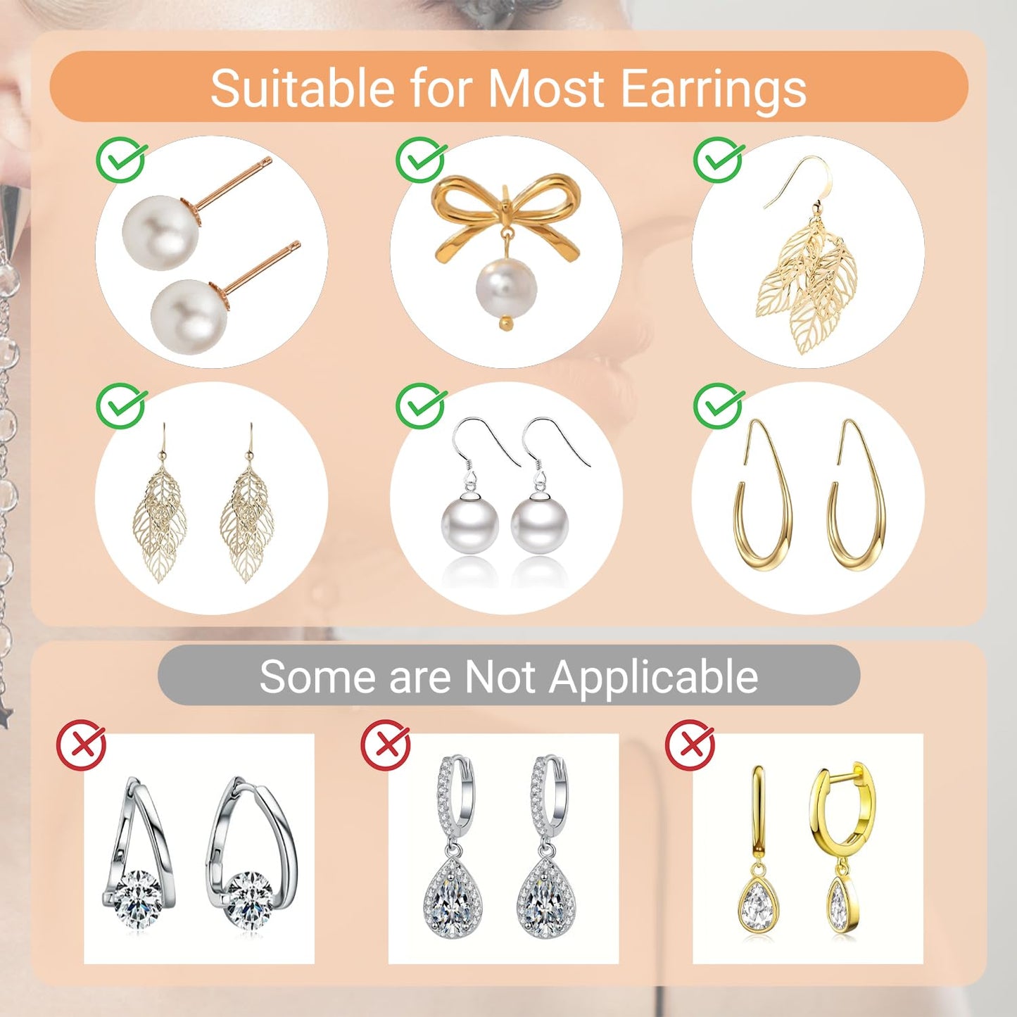 Silicone Earring Backs, 18K Gold Secure Locking Design for Studs, Hypoallergenic Replacement for Droopy Ears, No-Irritation Earring Backs for Men and Women(12 PCS)
