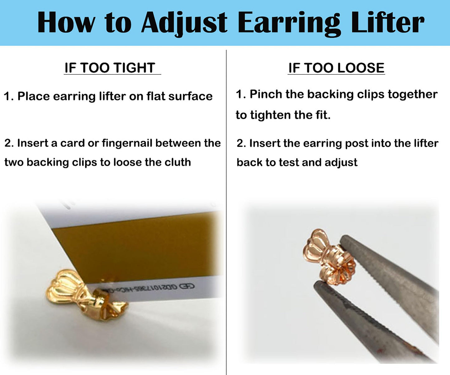 3 Pairs Earring Backs Lifters,Adjustable Silver Earring Backs for Droopy Ears,Hypoallergenic Earring Backs for Heavy Earring (Silver)