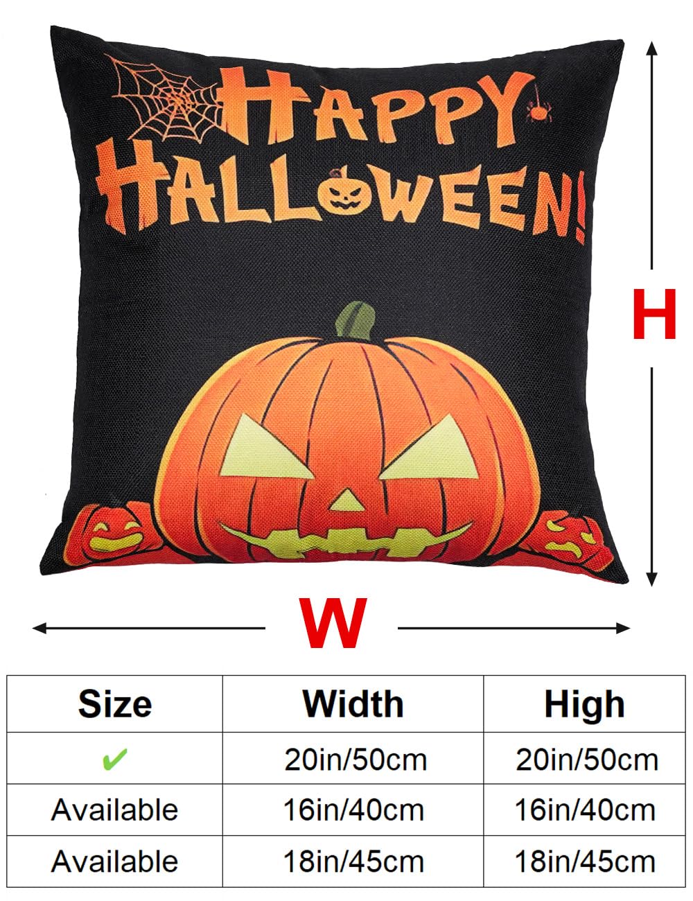 Halloween Decorations Double-Side Printing Pillow Covers 18'' x 18'' Set of 4, with 8 Cute Halloween Decor Patterns, Invisible Zipper, Durable Soft Linen Throw Pillow Covers Outdoor Indoor