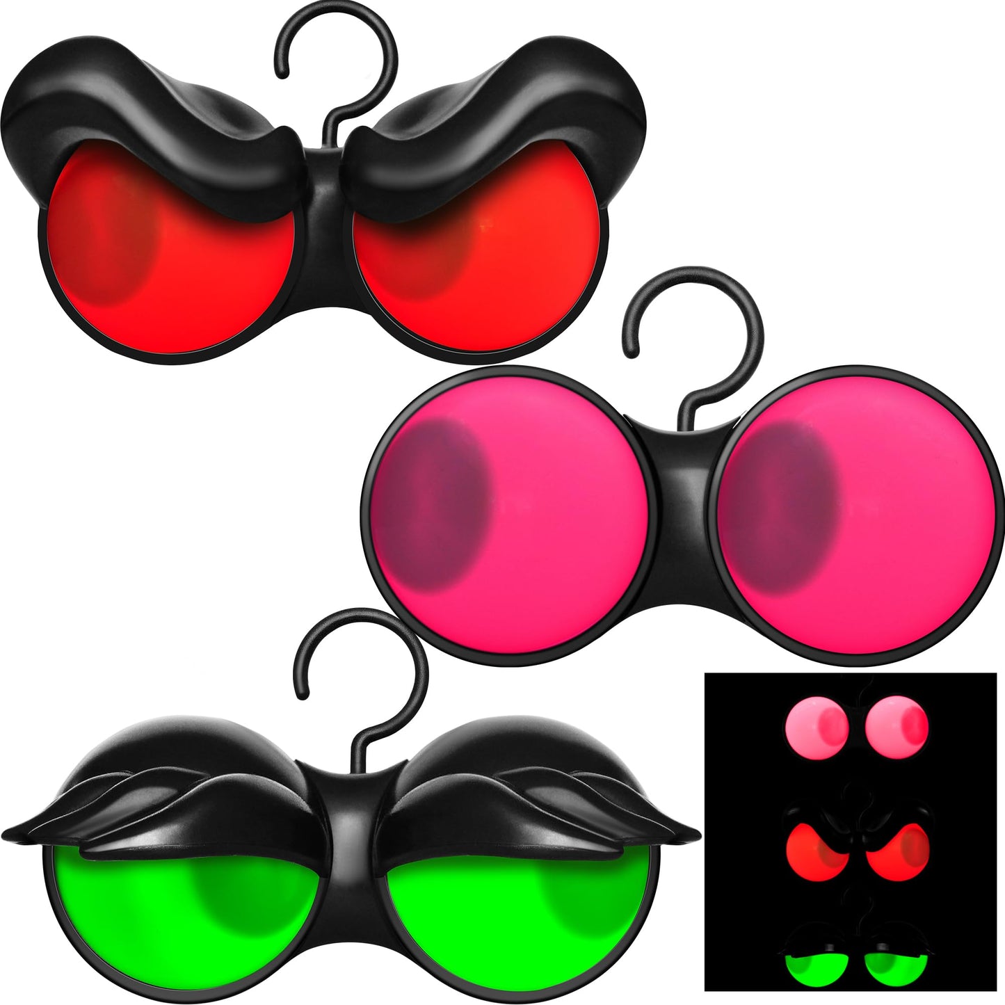 Joiedomi 3 Pack Halloween Decorations Indoor Halloween Lights with Timer Halloween Decoration Outdoor Halloween Party Supplies Halloween Flashing Eyes Decor for Yard Lawn Garden（Red,Green,Purple）