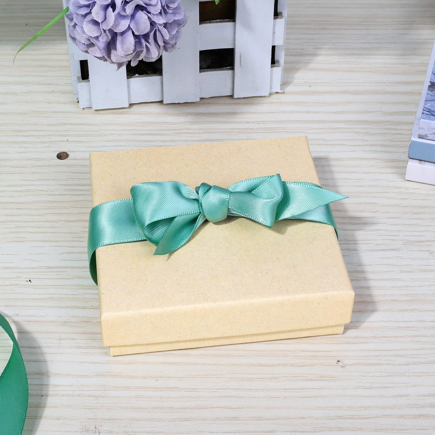 batifine Cardboard Jewelry Gift Boxes, 20 Pack 3.5x3.5x1 Inch, Bulk Cotton Filled Small Jewelry Boxes with Lids for Necklace Ring Bracelet Earring Display Box (Brown)