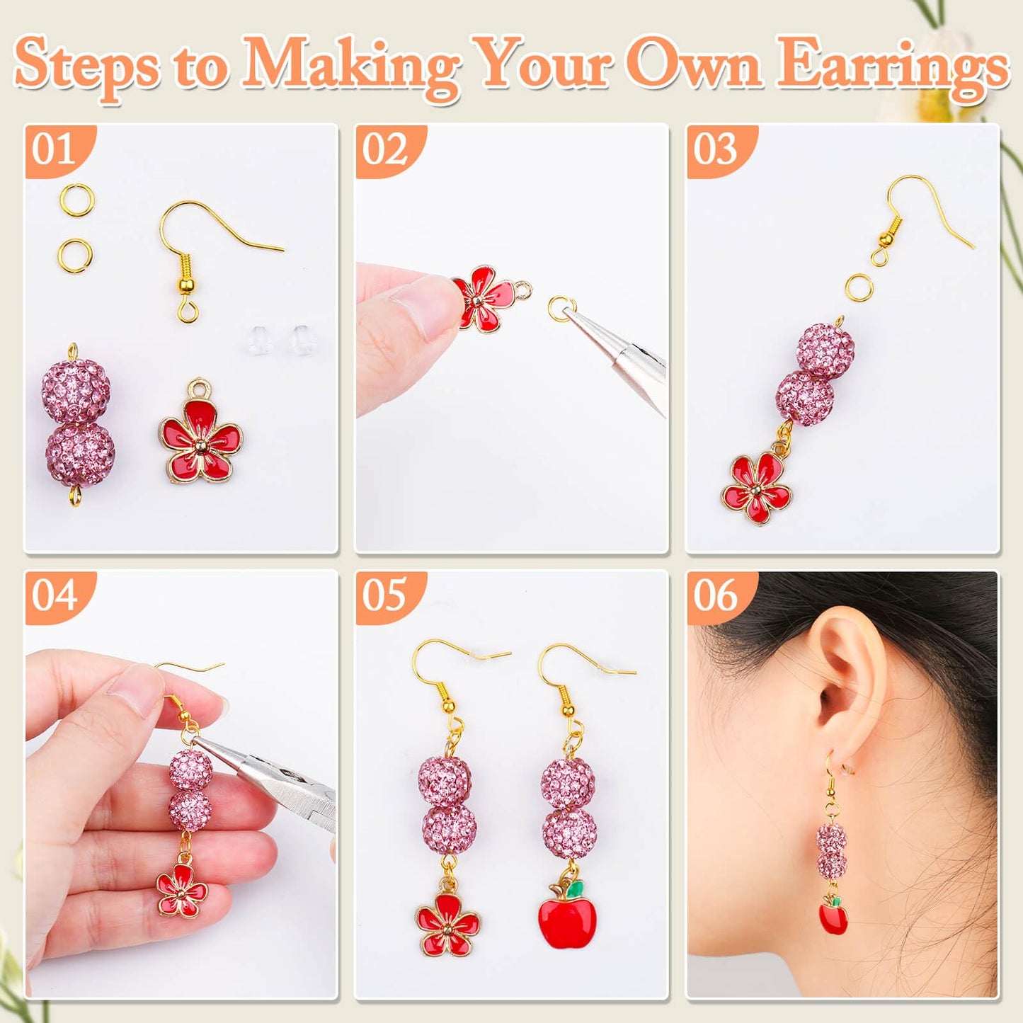 Cridoz 960PCS Earrings Making Supplies Kit with 240PCS Earring Hooks, 420PCS Jump Rings and 300PCS Earring Backs for Earring Making and Repair (Multicolors)