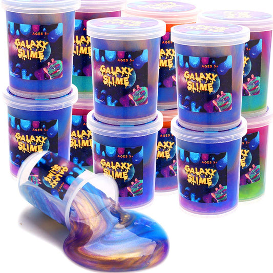 24 Packs Colorful Galaxy Slime, Stretchy & Non-Sticky,Idea Stocking Stuffers for Christmas,Party Favors for Kids, Sensory and Tactile Stimulation, Stress Relief, Educational Game, for Girls & Boys
