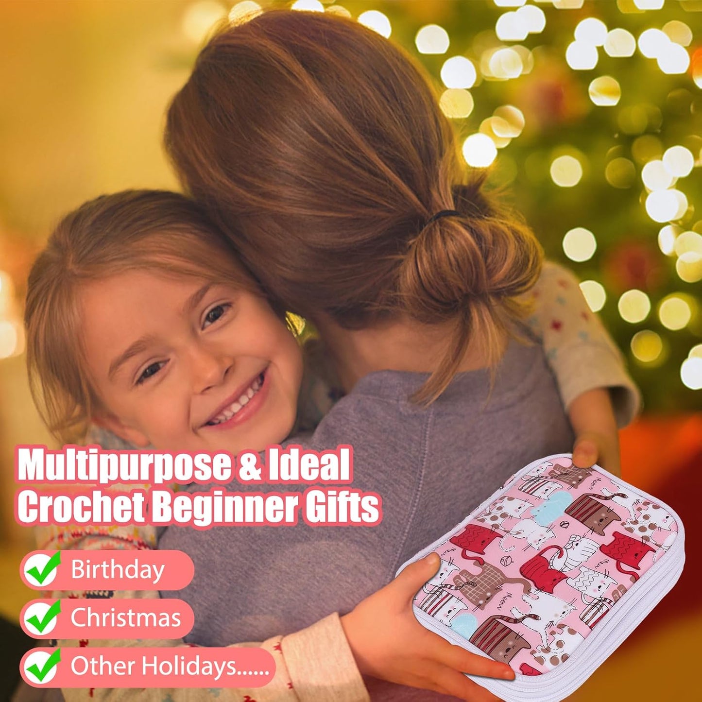 Katech Crochet Hooks Kit with Case, 85-Piece, Ergonomic Crochet Needles Weave Yarn Kits DIY Hand Knitting Art Tools for Beginners and Experienced Crochet Lovers