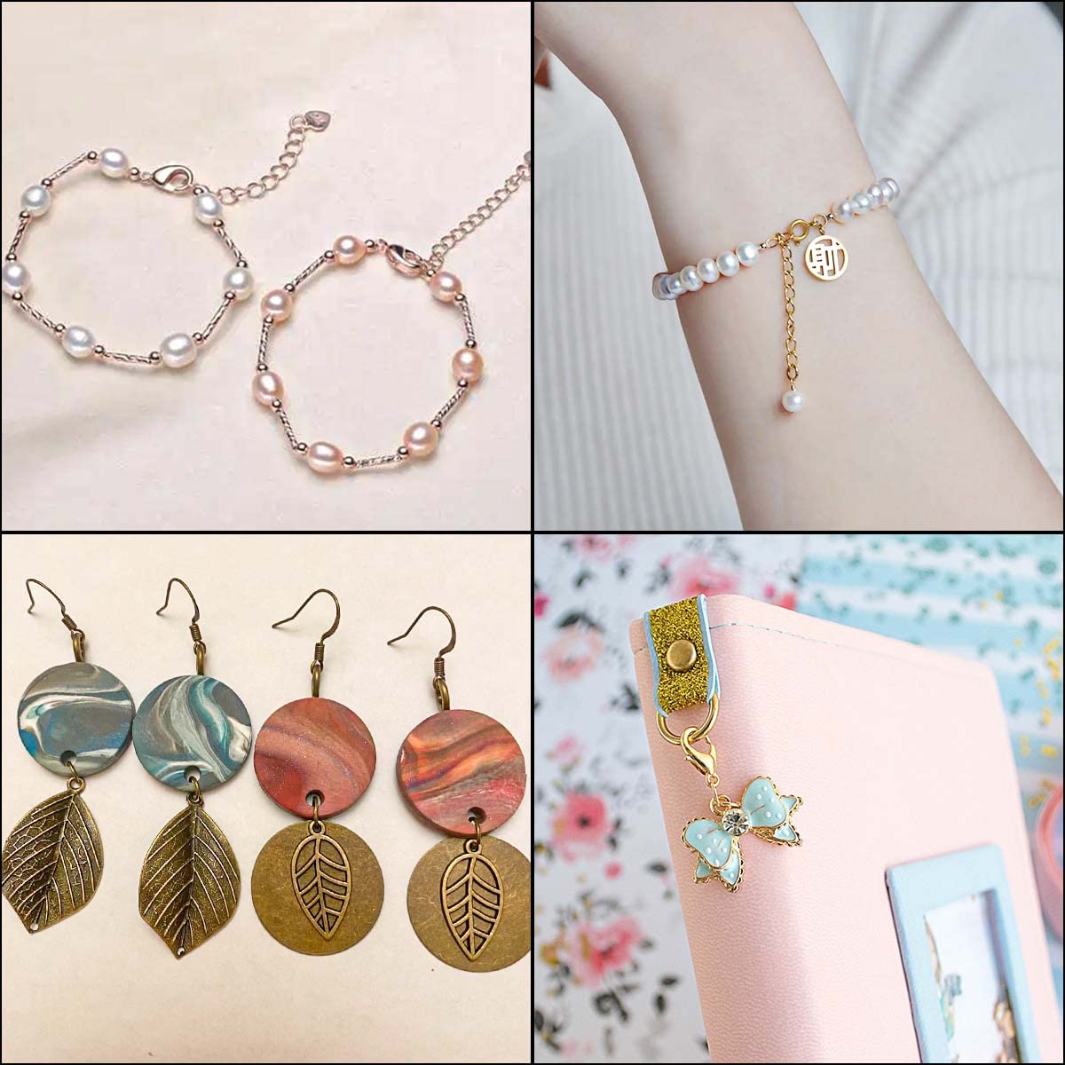 Claw Clasps & Open Jump Rings for Jewelry Making Necklace Bracelet Chain Jewelry Findings Kit Silver Gold Jewelry Ring Clasp Jump Clasp Ring for Jewelry DIY Jewelry Repair Supplies (6 Colors)