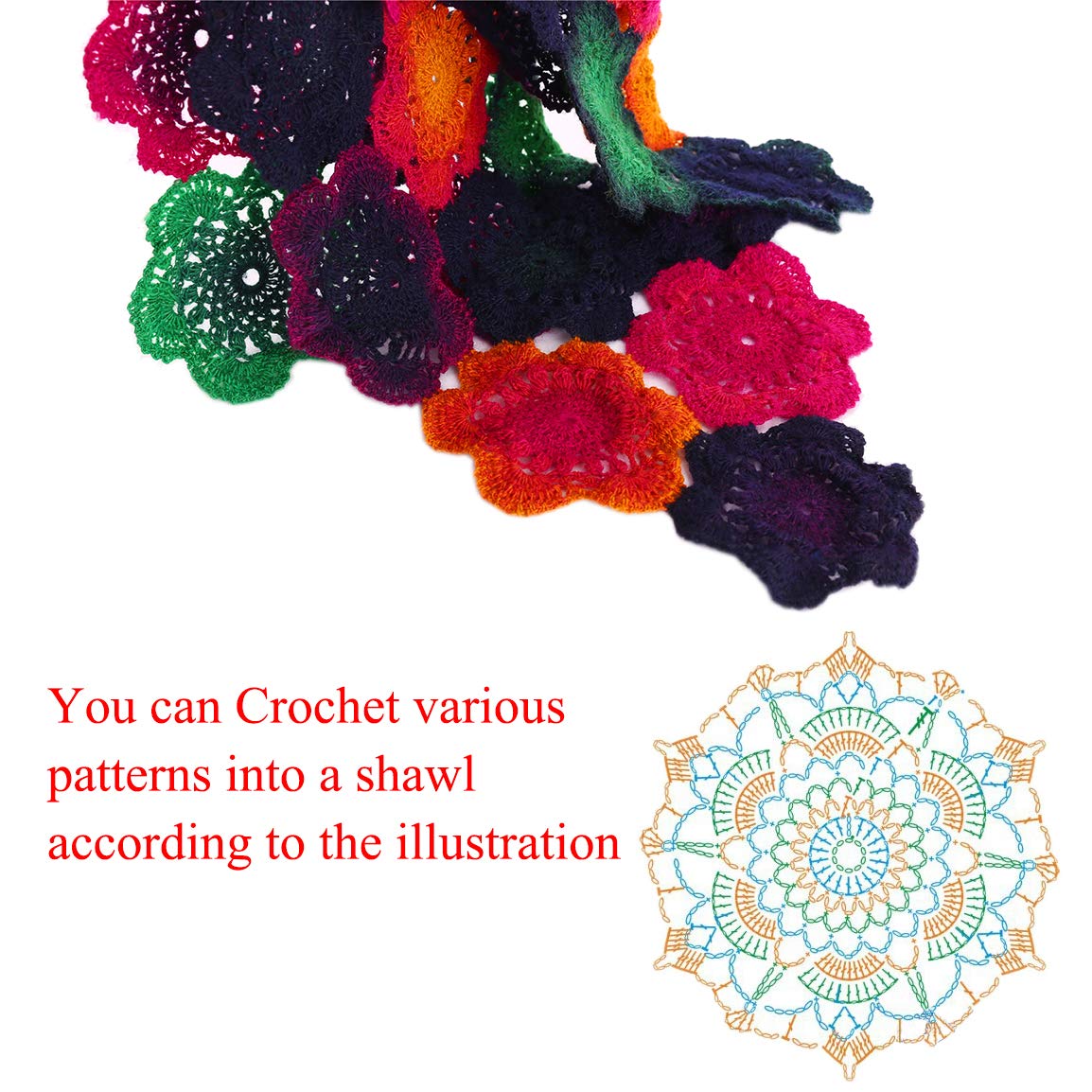 golo Wool Yarn for Knitting 550yd 0.22Ib Cachemire Multicolor Rainbow Yarn (Orange Grey)