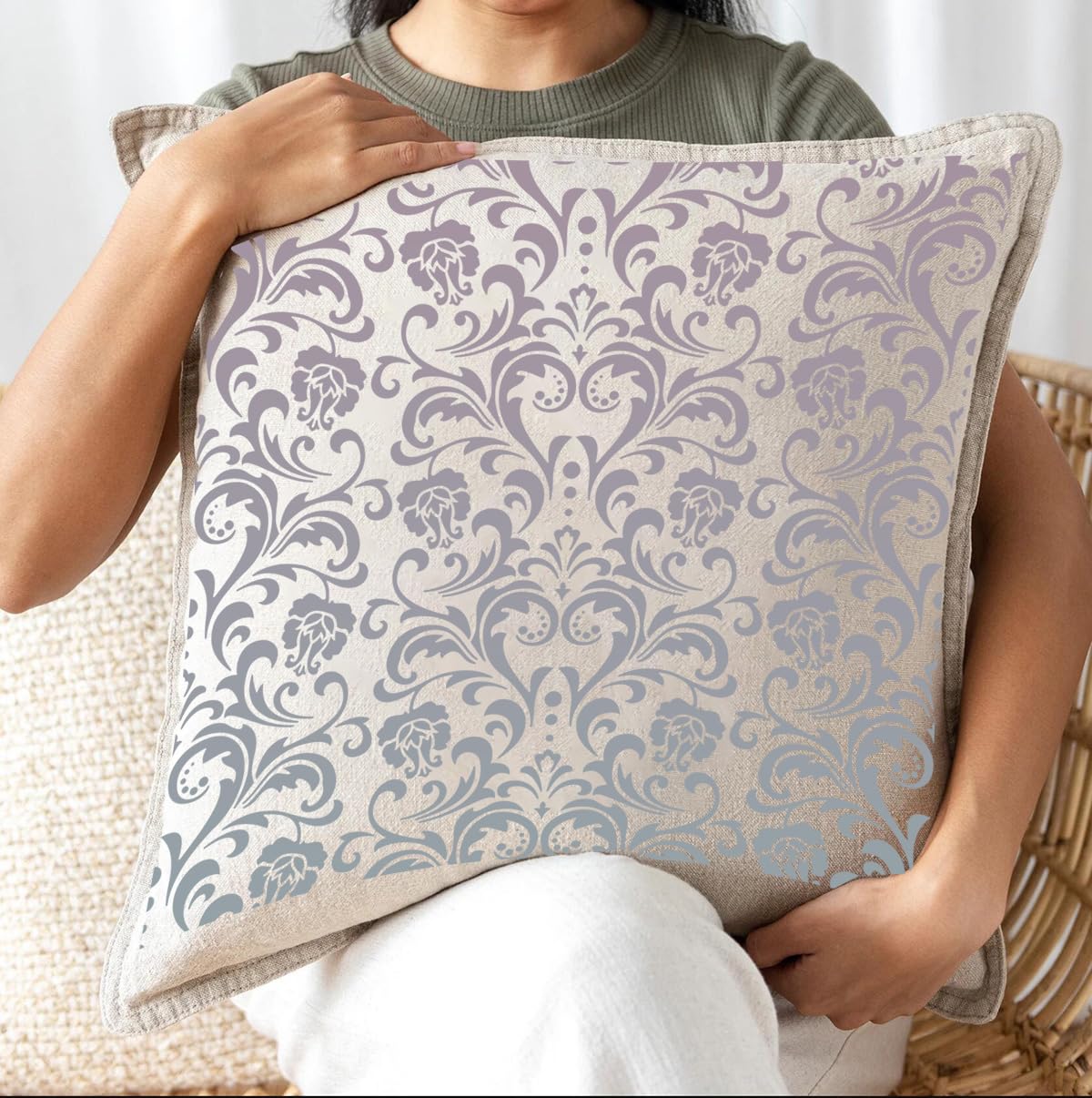 Damask Stencils 6inch Texture Stencils Reusable Layering Stencils Templates for Painting on Wood Furniture Canvas Paper Fabric