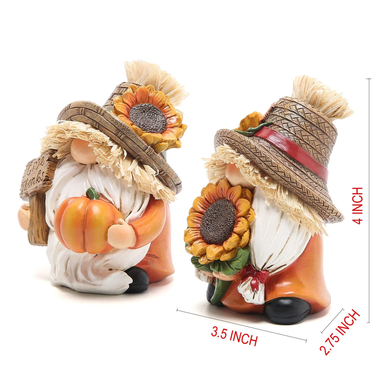 2pcs Thanksgiving Pumpkin Gnomes Decorations Handmade Swedish Tomte Elf for Fall Decor Gift - Fall Thanksgiving Party Home Kitchen Table Decor - Autumn Gifts