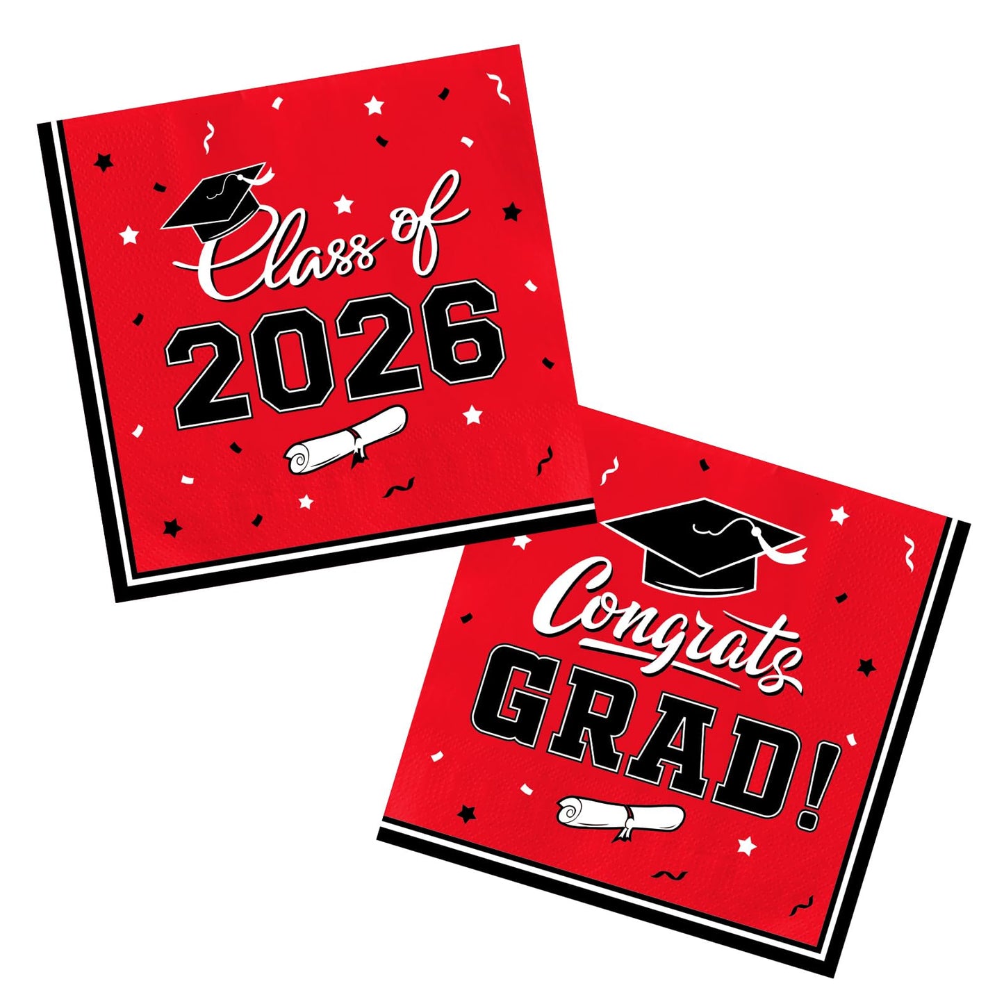 Graduation Decorations class of 2026 Gatherfun Congrats Grad Party Dinnerware Set Red Disposable Paper Plates Napkins Cups Tablecloth Banner for Graduation Decorations 2026 deals, Serve 25