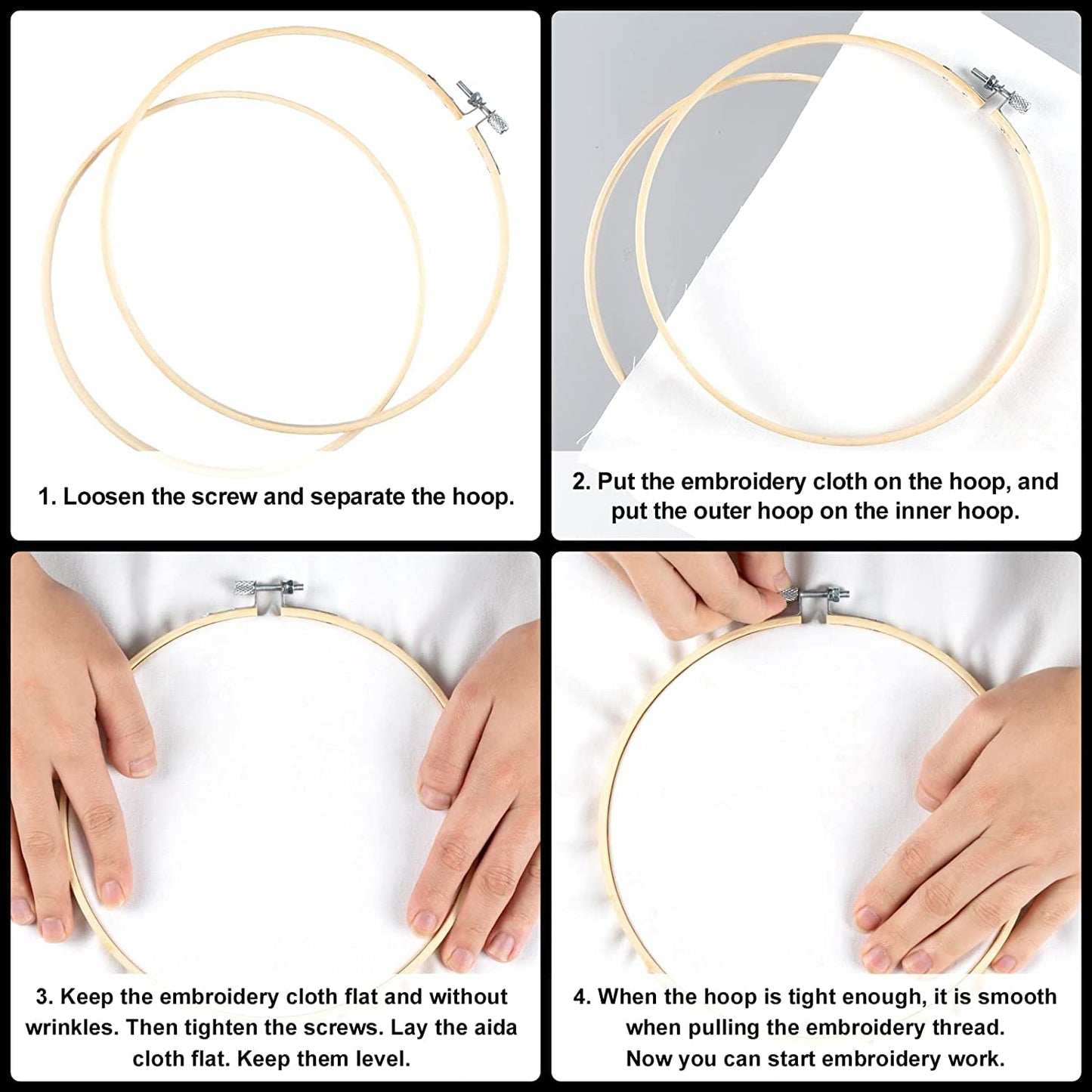 4 Mandala Embroidery Starter Kit with Instruction Plum Blossom Chrysanthemum Orchid Lotus Needlepoint Cross Stitch Kit with Embroidery Hoop Threads Needle Scissors for Beginners DIY Craft