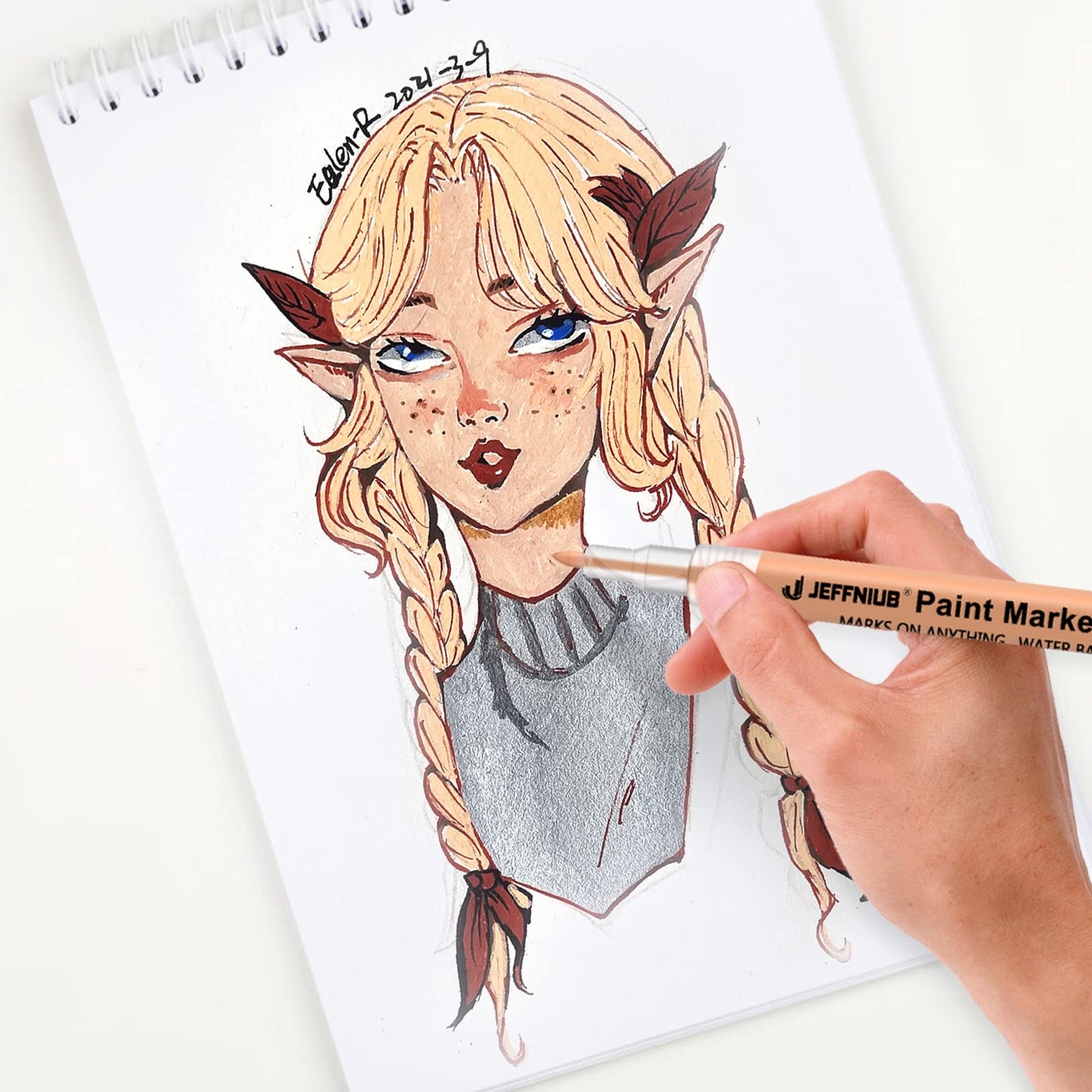 YOOHO Skin Tone Acrylic Paint Pens, Paint Markers for Wood,Glass,Fabric,Rocks Painting Paint Pens (0.7skin tone)