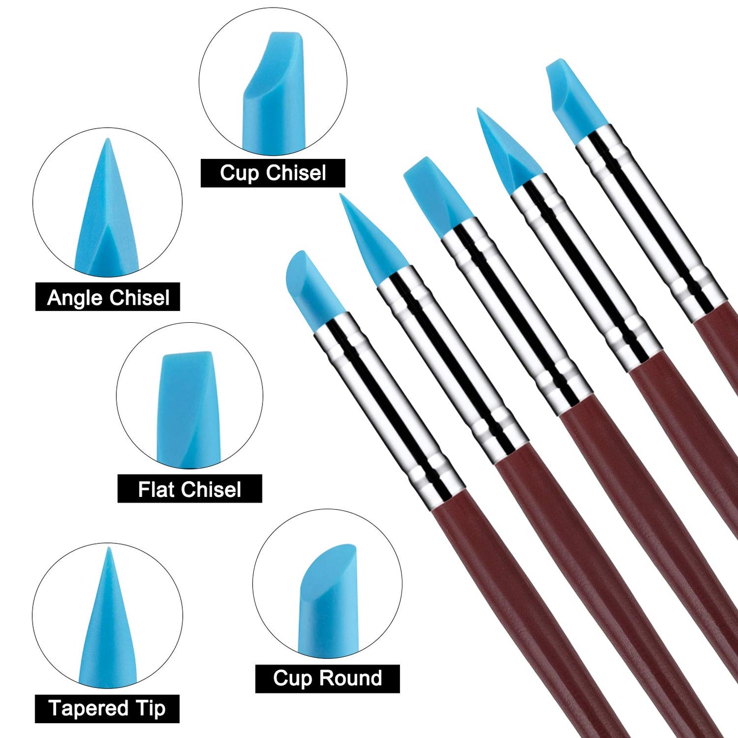 10Pcs Silicone Clay Sculpting Tool, Modeling Dotting Tool& Pottery Craft use for DIY Handicraft,silicone tool,silicone sculpting tools