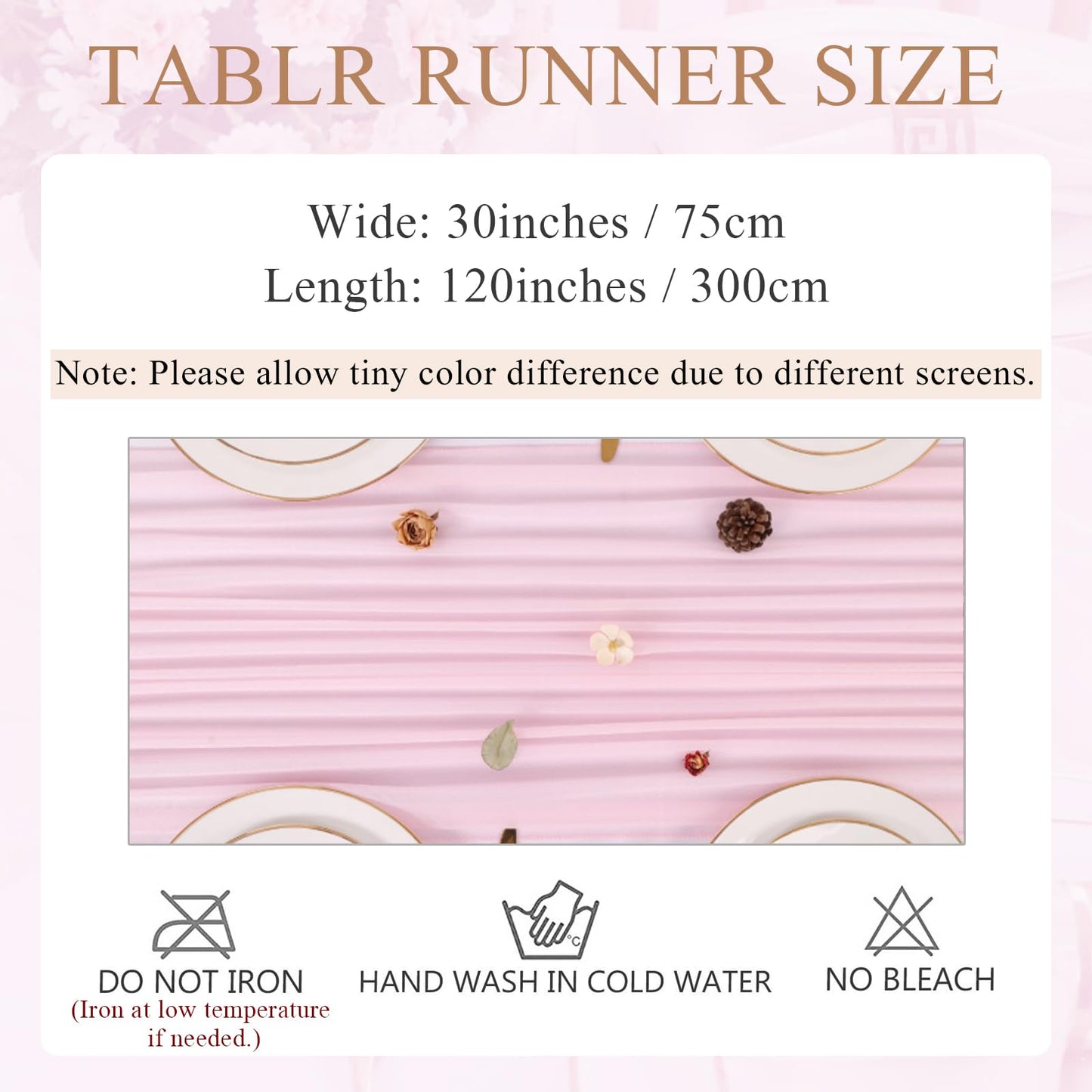 10FT Blushing Pink Chiffon Table Runner 30x120 Inches Spring Boho Sheer Fabric Table Runner for Wedding Bridal Baby Shower Birthday Party Valentine's Day Decorations