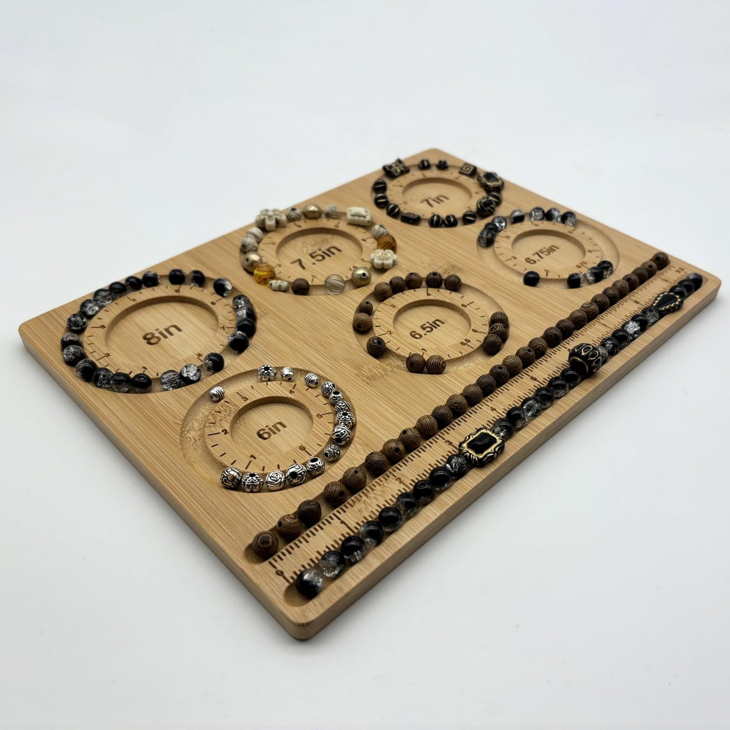 NOAVAOL Bead Boards for Jewelry Making, Combi Bamboo Beading Board for Jewelry Bracelet Making, Beading Trays Jewelry Design Mats for Necklace, Bracelet, DIY Design-small