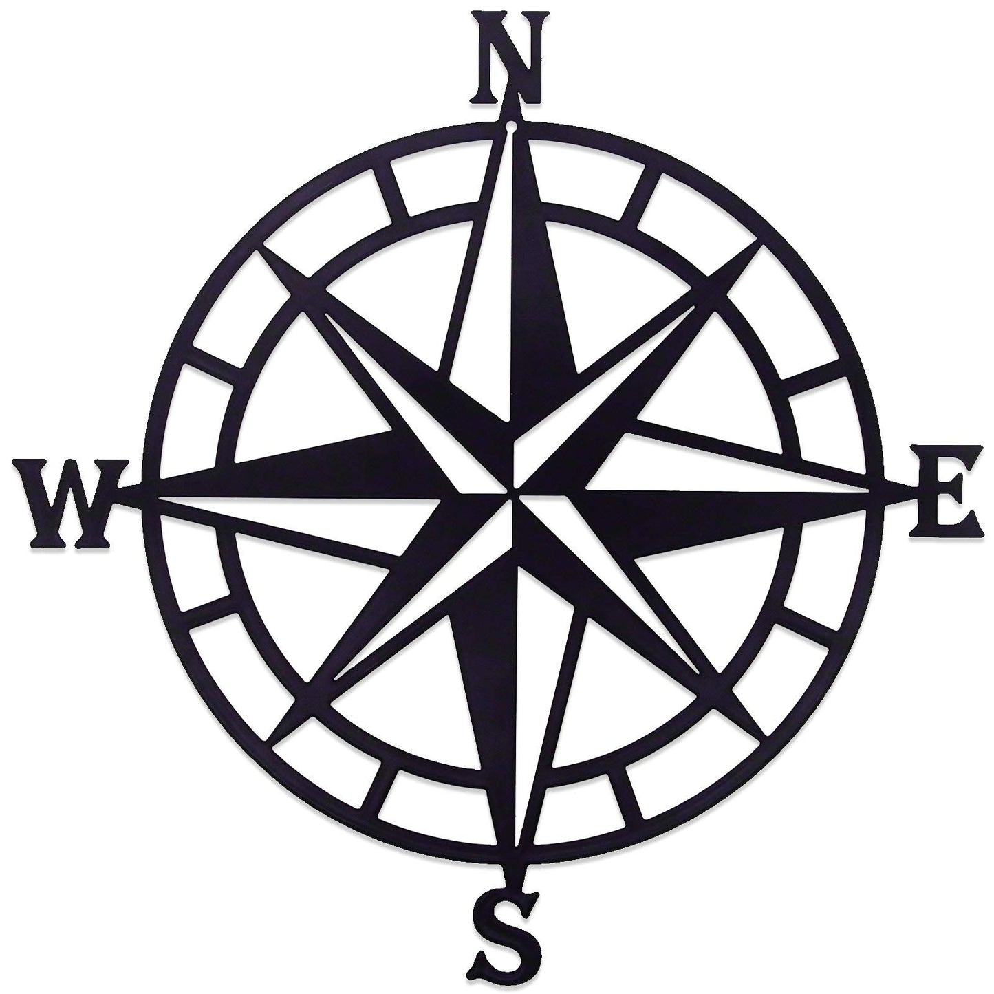ESTART 11 Inches Metal Decorative Nautical Compass Wall Decor, Living Room Bedroom Office Porch Garden Patio Signs Wall Hanging Art Beach Theme Home Decoration (Black)