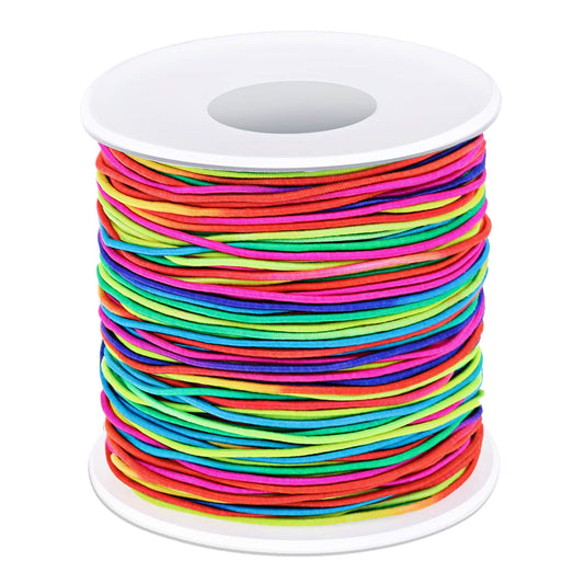 Elastic String for Bracelets, Selizo Bracelet Bead String Elastic Cord for Bracelets, Necklace, Beading, Jewelry Making and Braided Hair Styling (1.2 MM, 109 Yards, Rainbow Color)