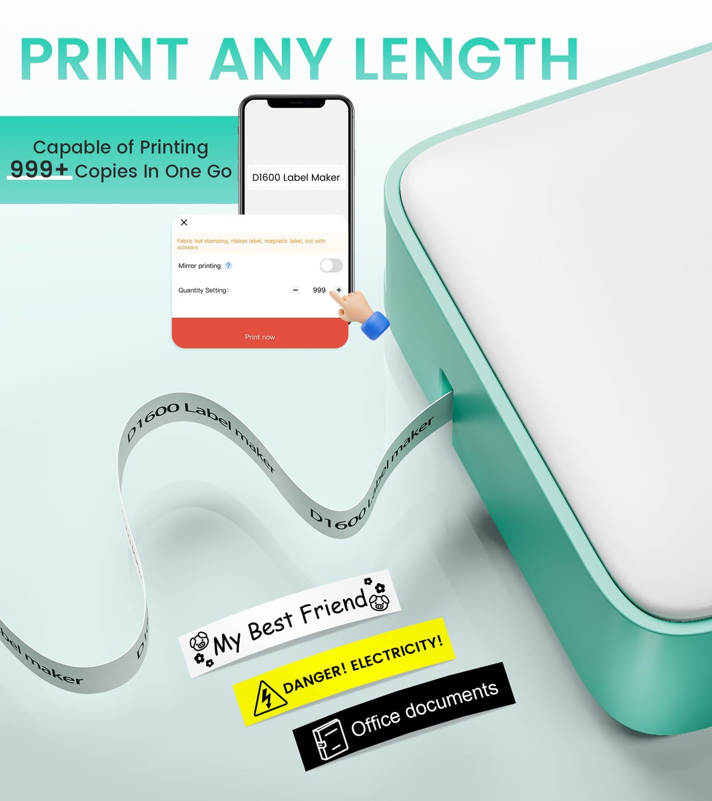 Vixic Label Maker, D1600 Label Maker Machine with-Tape, Bluetooth Handheld Label Makers Portable, Easy Labeler Machine with Multiple Template Icon Font for School Home Office Organization, Inkless