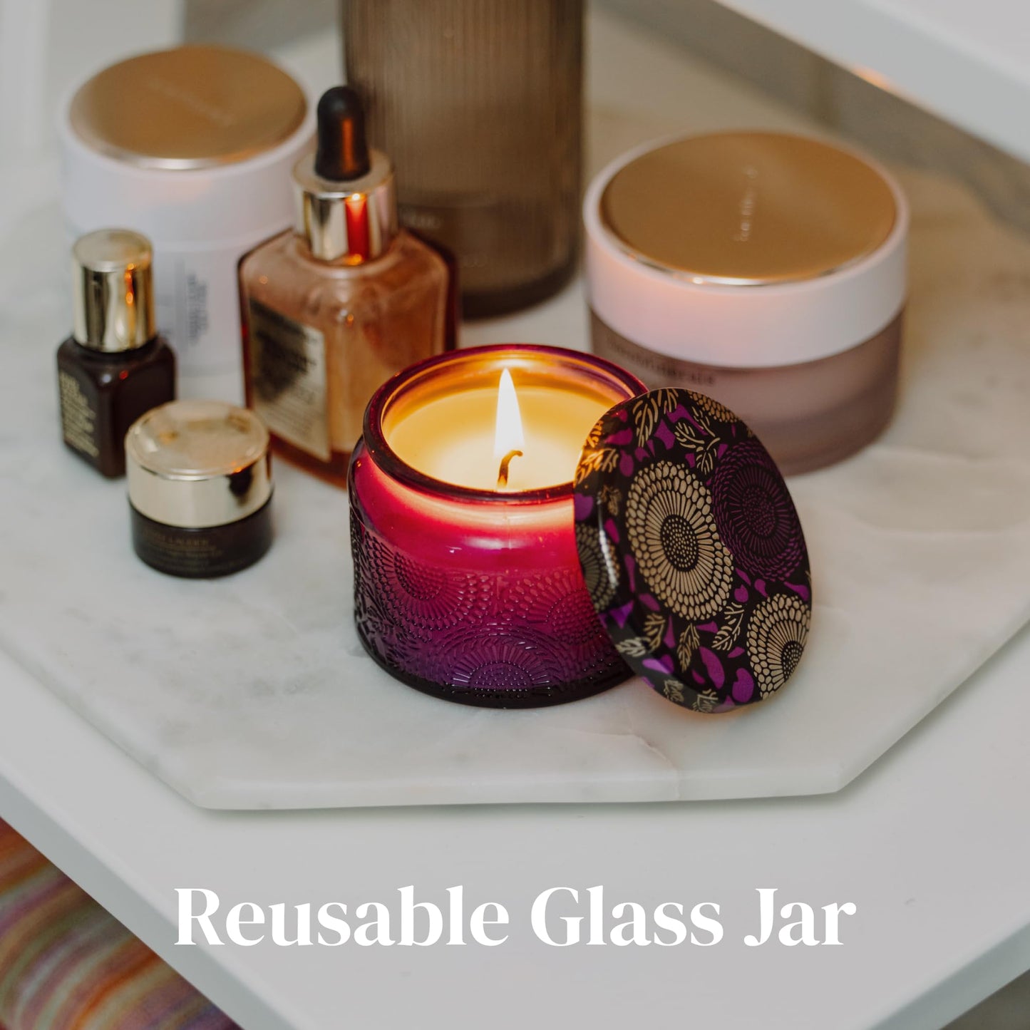ADELEGOURDAIN Scented Candle Set - 4 Candles and 2 Sachets - Aromatherapy Scents for Birthday Gifts for Mom - Over 160-Hour Burn Time for Mom Birthday Candles, Relaxation & Holiday Gift Idea