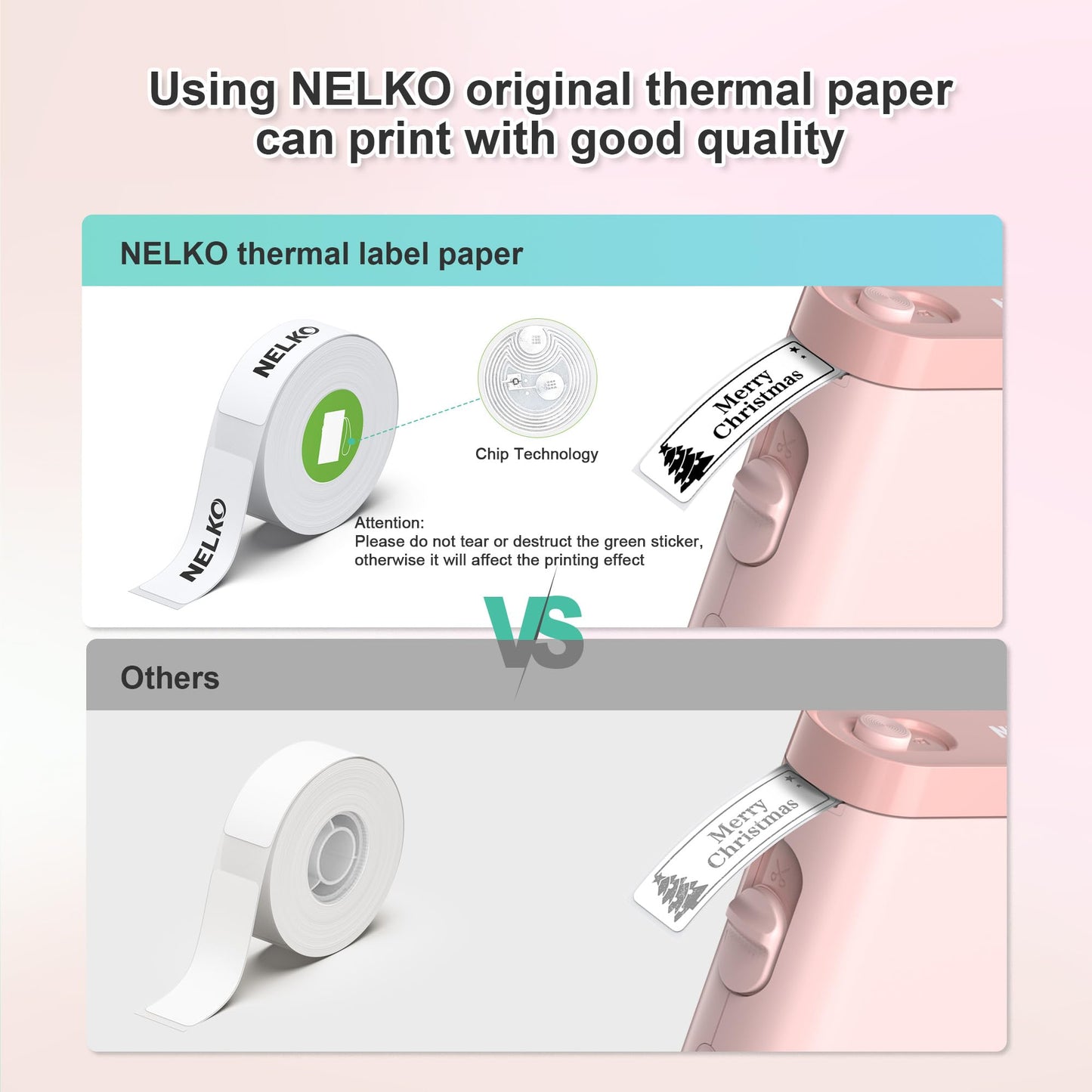 Nelko Label Maker Machine with Tape, P21 Portable Bluetooth Label Printer, Wireless Built-in Cutter Sticker Maker Mini Label Makers with Multiple Templates for Organizing Storage Office Home, Pink