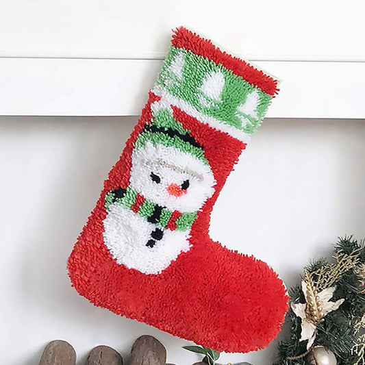 Latch Hook Kits, Latch Hook Rug Kits for Adults Kids Crocheting Crafts Rug Embroidery Shaggy Decoration Gift and Activity 20" X 13.7" Christmas Snowman Socks