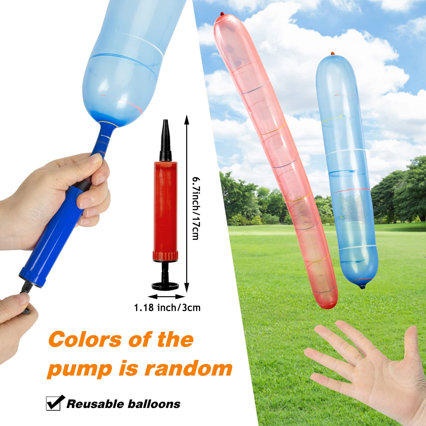 100pcs Rocket Balloons with Two Air Pump Colorful Giant Rocket Balloons for Parties