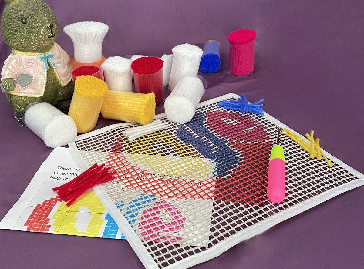 ZuoAnLF Latch Hook Kits for Adults Kids,Soft Simple Embroidery DIY Latch Hook Craft Kit with Printed Pattern Include Latch Hook10x10 Inch (Love)