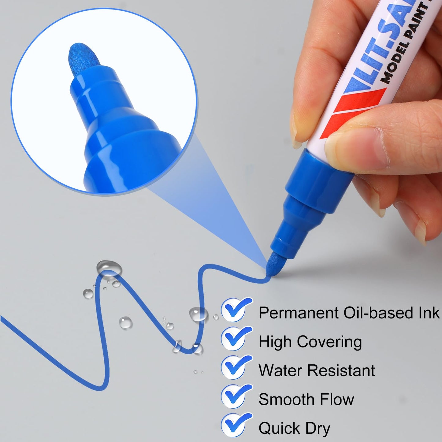 7 Pack Color Paint Pen, Oil Based Paint Marker, Medium Tip Permanent Paint Markers, Quick Dry Waterproof Paint Pens for Wood Crafts, Rock, Ceramic, Tire, Glass, Fabric, Metal, Canvas