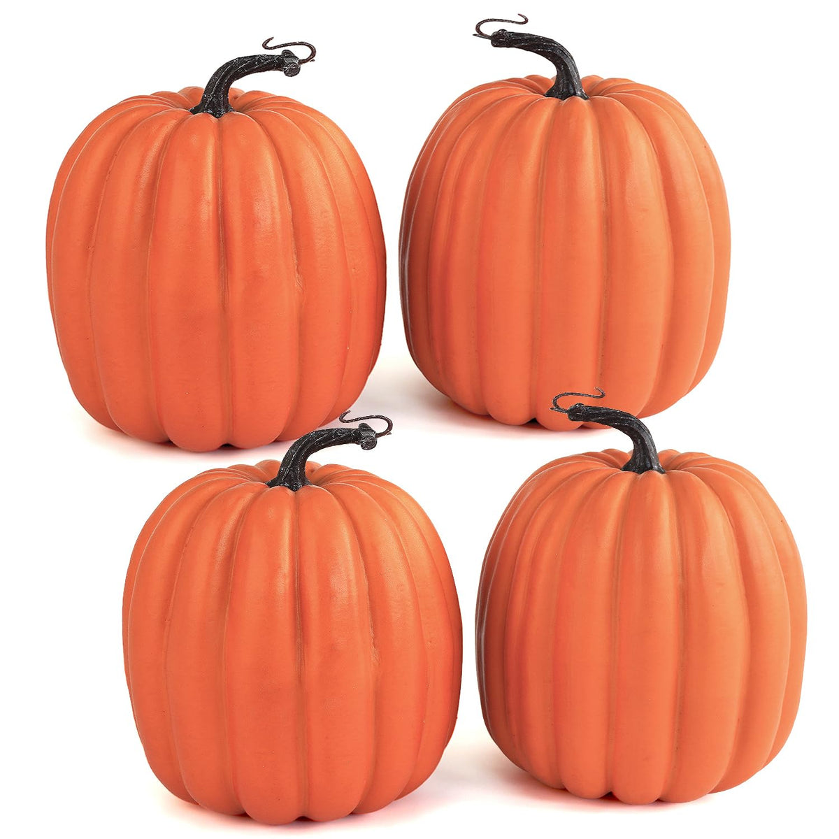 Artmag 6 Inch Large Artificial Pumpkins, 4PCS Big Orange Faux Foam Harvest Pumpkins for Fall Autumn Thanksgiving Seasonal Holiday Decor Decorations (Orange)